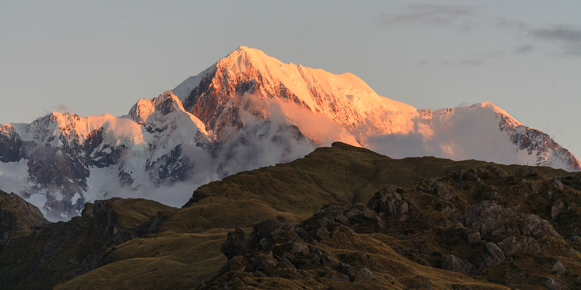 Aoraki Mt Cook from Mt Fox, Westland NP