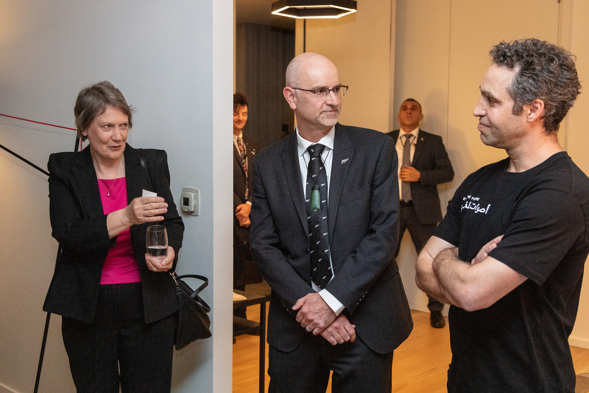 Helen Clark and the NZ Representative to the UN (with Joe on the right) were instrumental in the success of the installation.