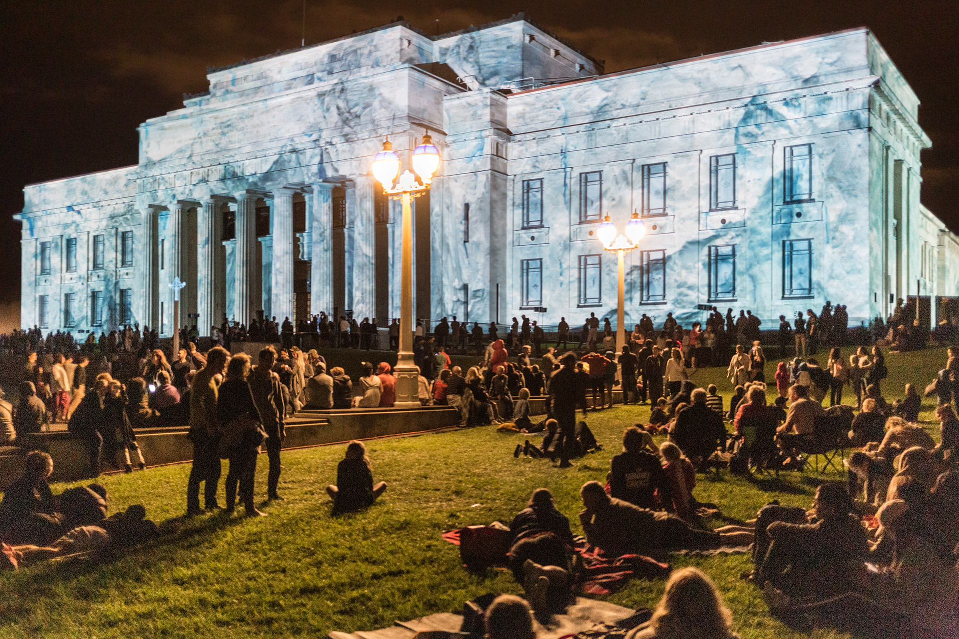 The Auckland War Memorial Museum as a lifesize iceberg