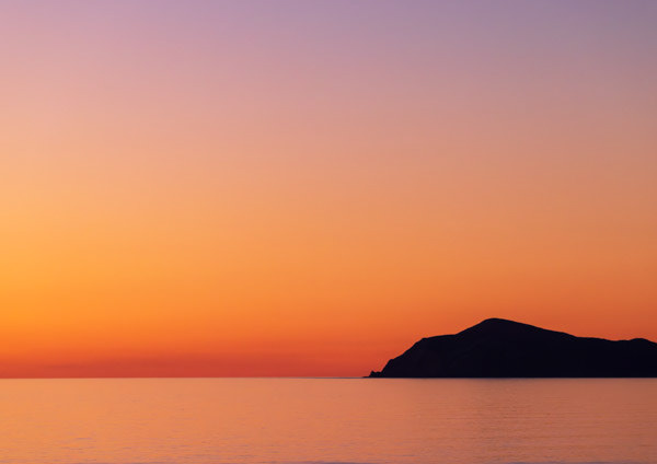 Quiet sunset #2: Peaceful, wind-still sunsets are common in winter. Looking northwest from Paekākāriki towards Kāpiti Island