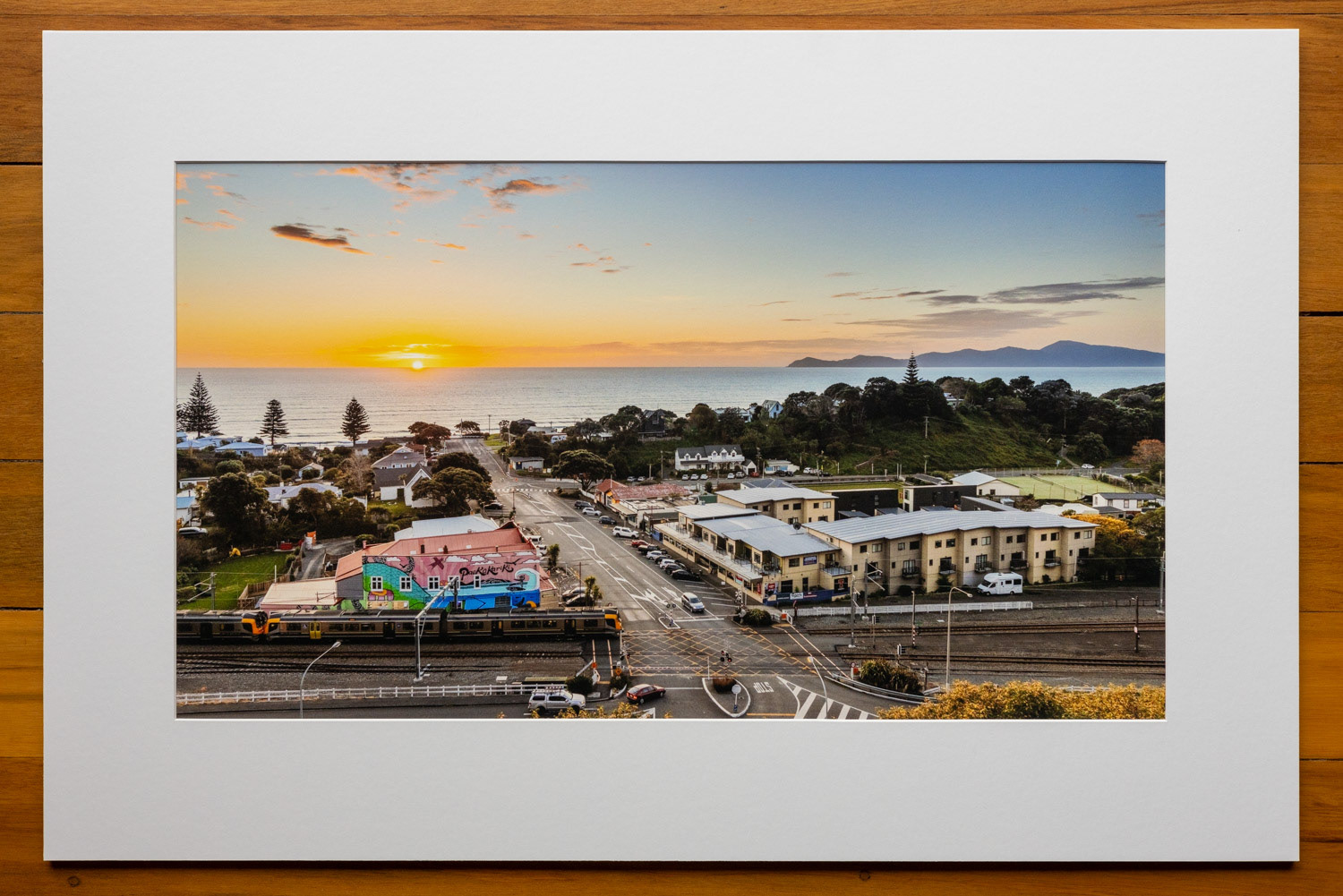 Paekakariki portrait. I needed to update my Paekakariki portrait after Miriama Grace-Smith painted a wonderful mural on the old Holtom Building.