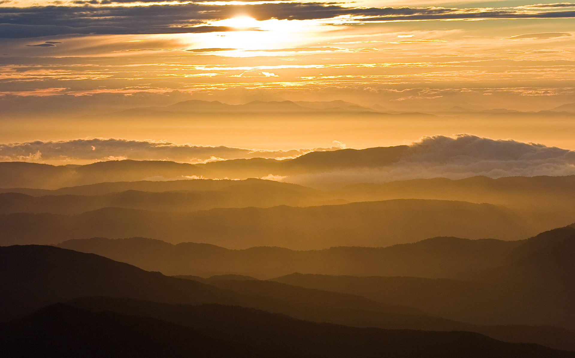 Across Cook Strait, from Kime Hut, Tararuas