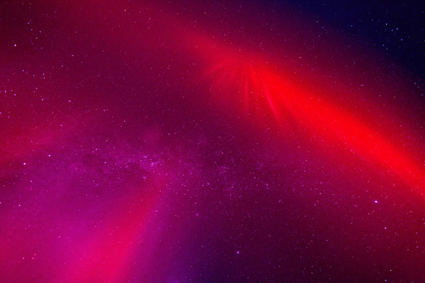 From the heavens: At one point the 11 May 2024 aurora sent beams down from directly overhead. The spectacle was clearly visible and I expected orchestral music!