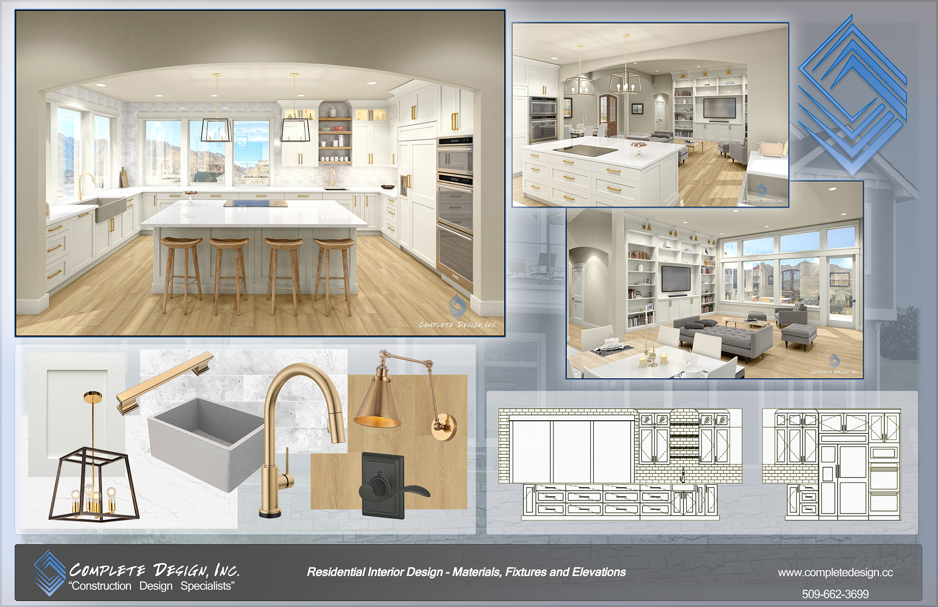 Interior design mood board