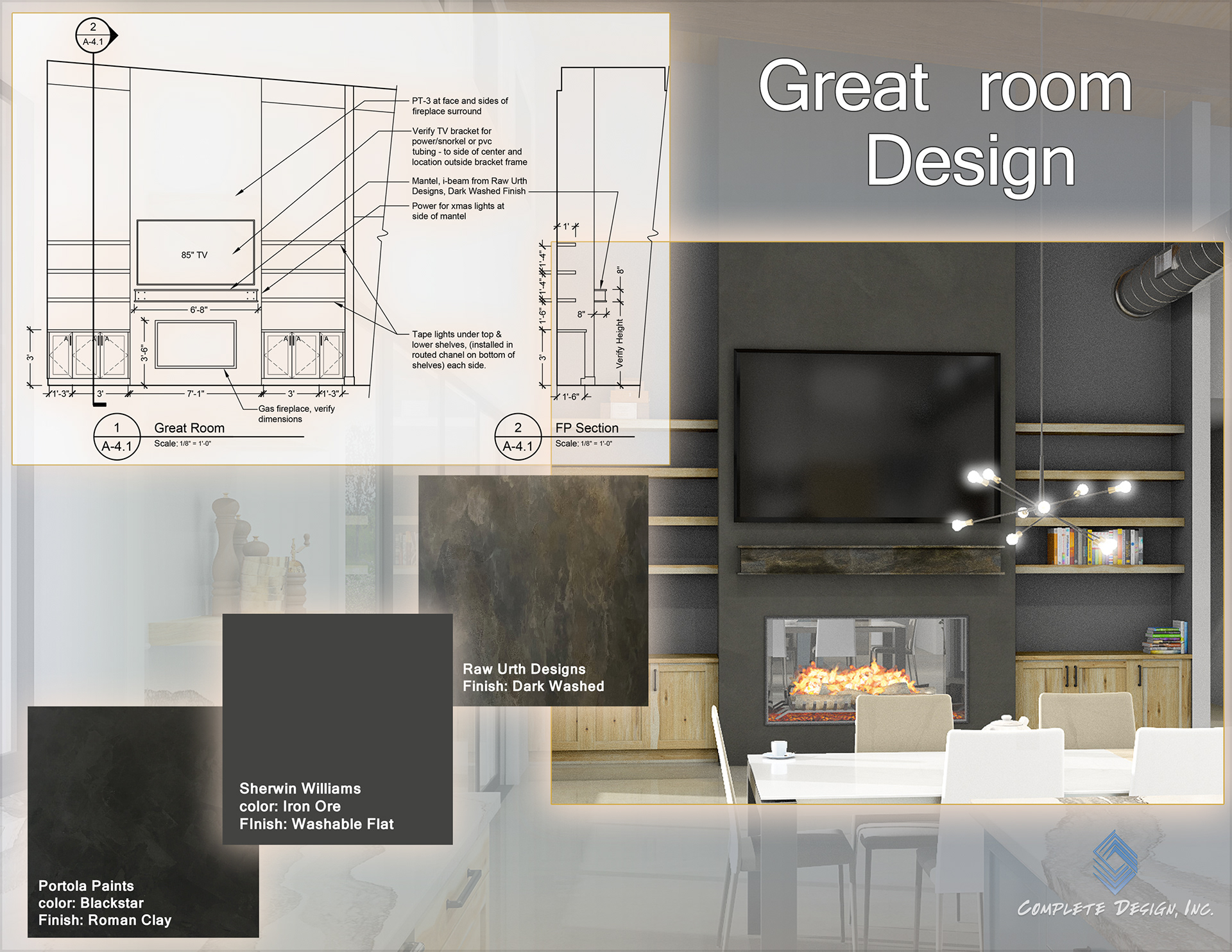 Interior design mood board