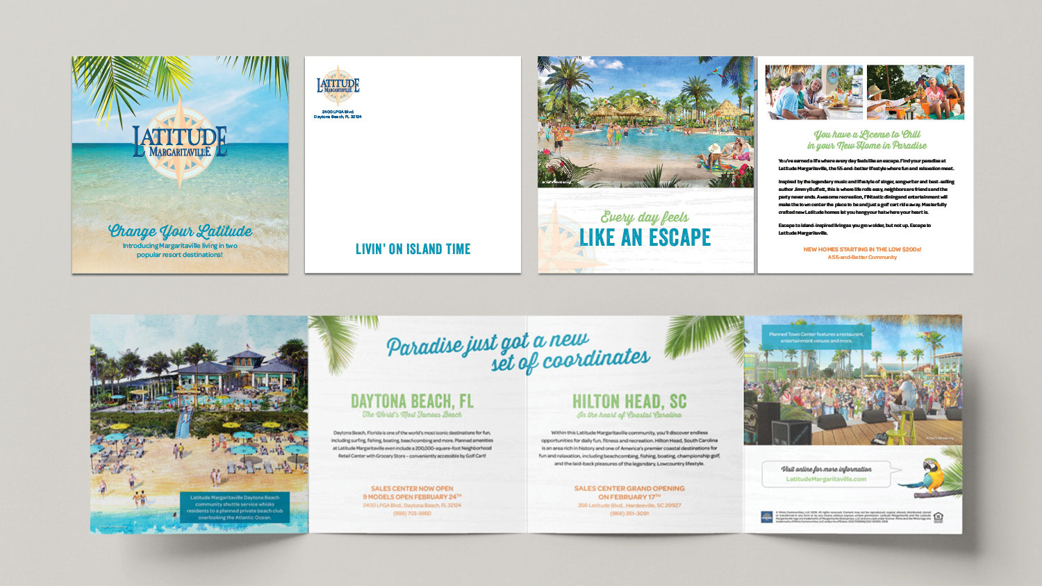 Promotional Double Gate Fold Direct Mailer - Latitude Margaritaville
