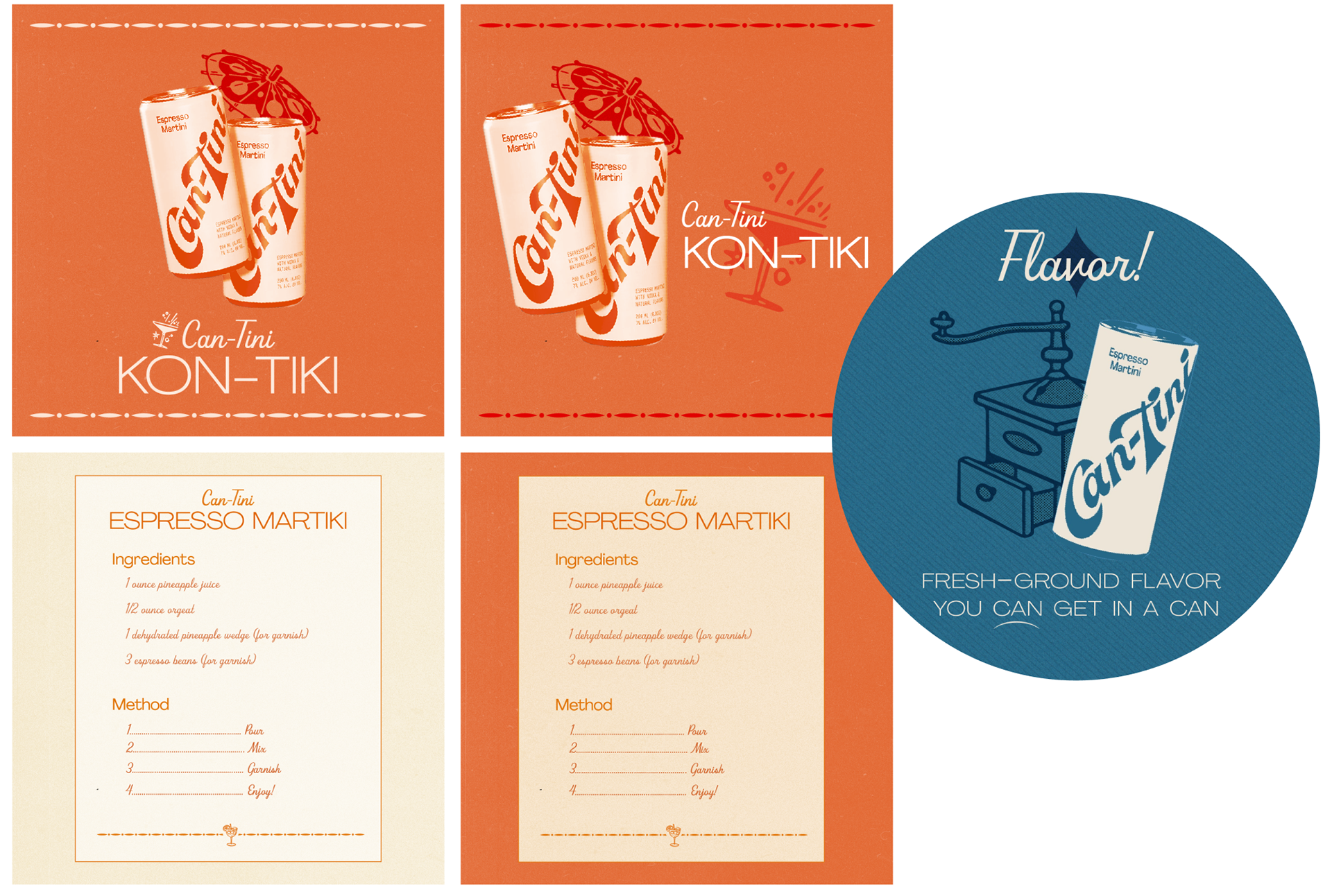 Simple tiki drink recipe and rough illustration inspired by a 1966 A&P coffee ad in LIFE Magazine.