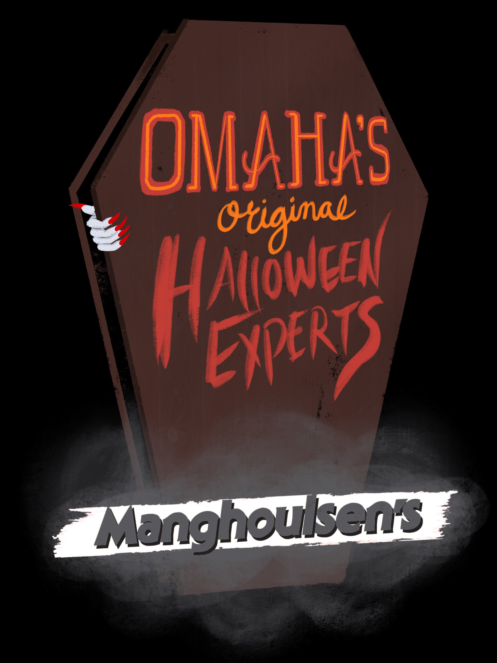 Original artwork created for Halloween sale signage used throughout the store.