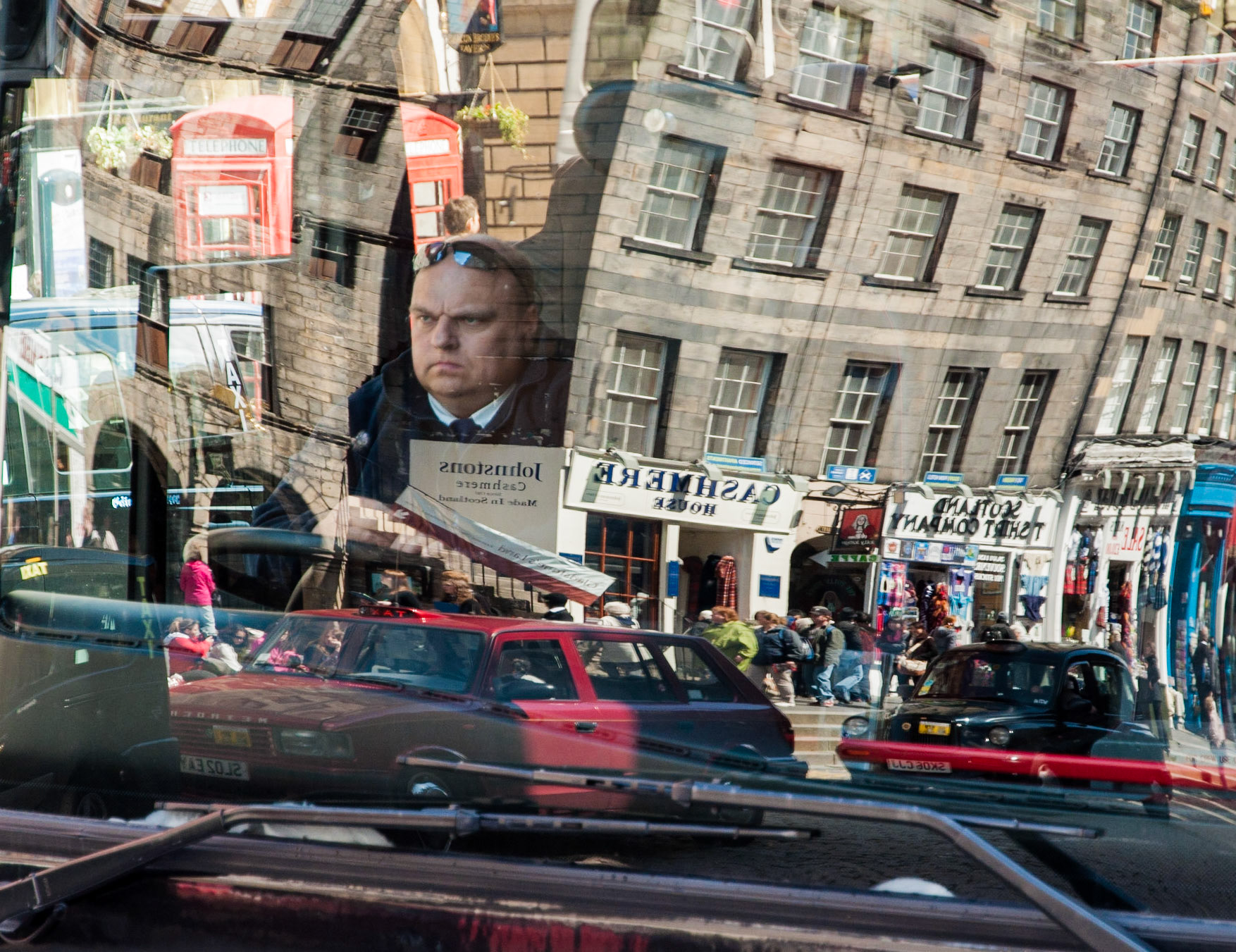 Tour bus driver, Lawnmarket, Edinburgh, 2012
