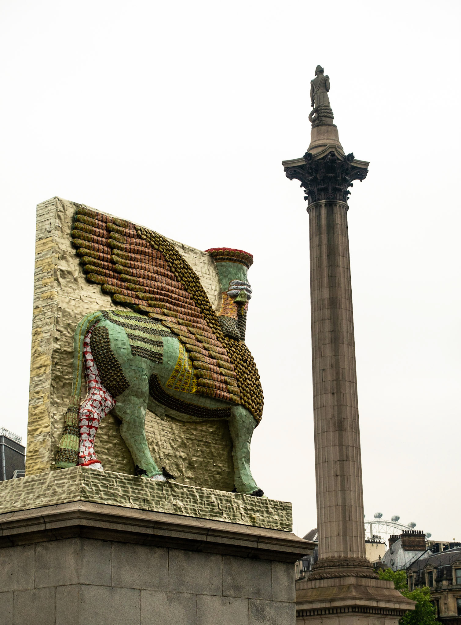 "The Invisible Enemy Should Not Exist" by Michael Rakowitz, Fourth Plinth and Nelson's Column, Trafalgar Square, London, 2018