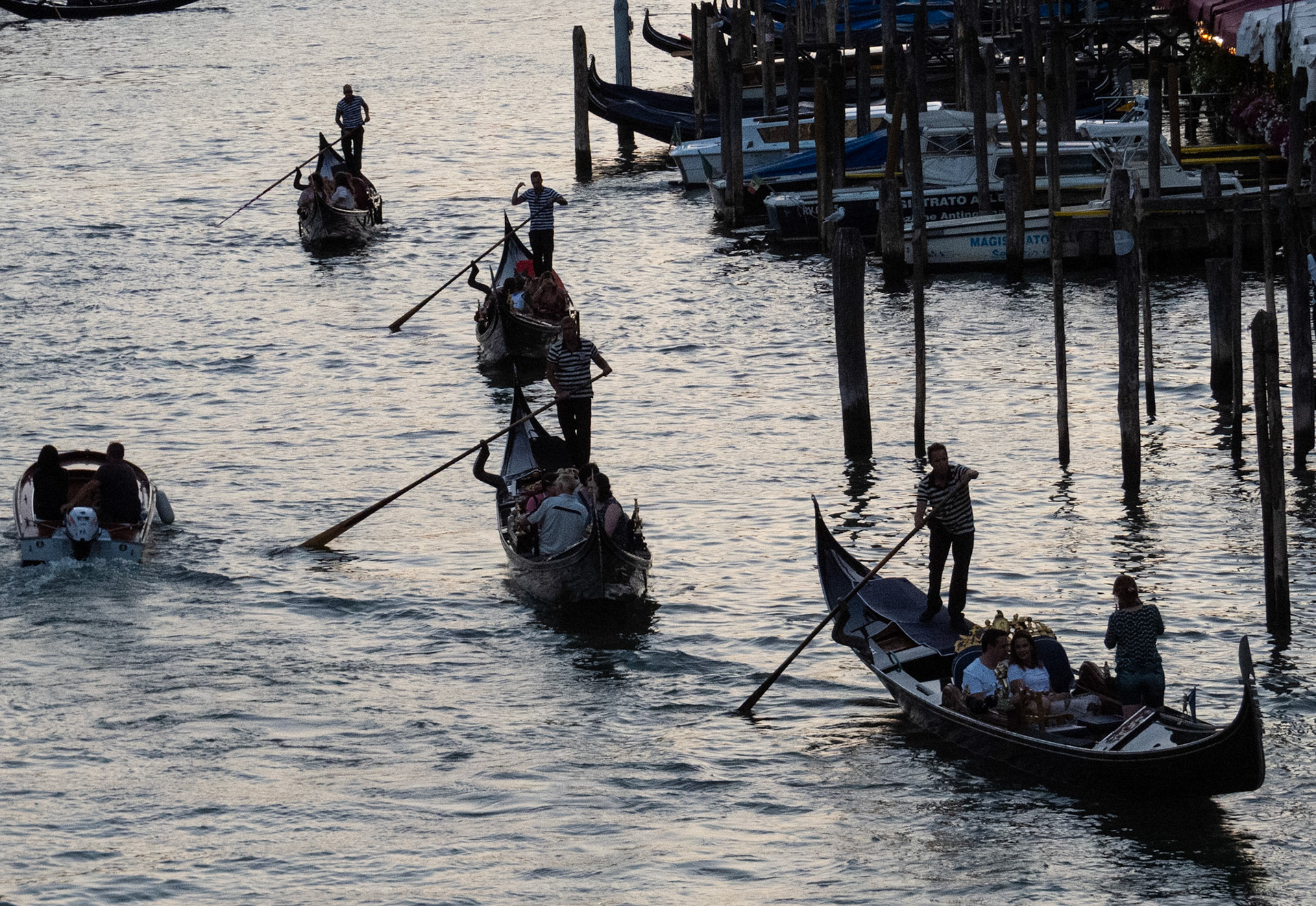 Gondolas on the Grand Canal, Venice, 2019