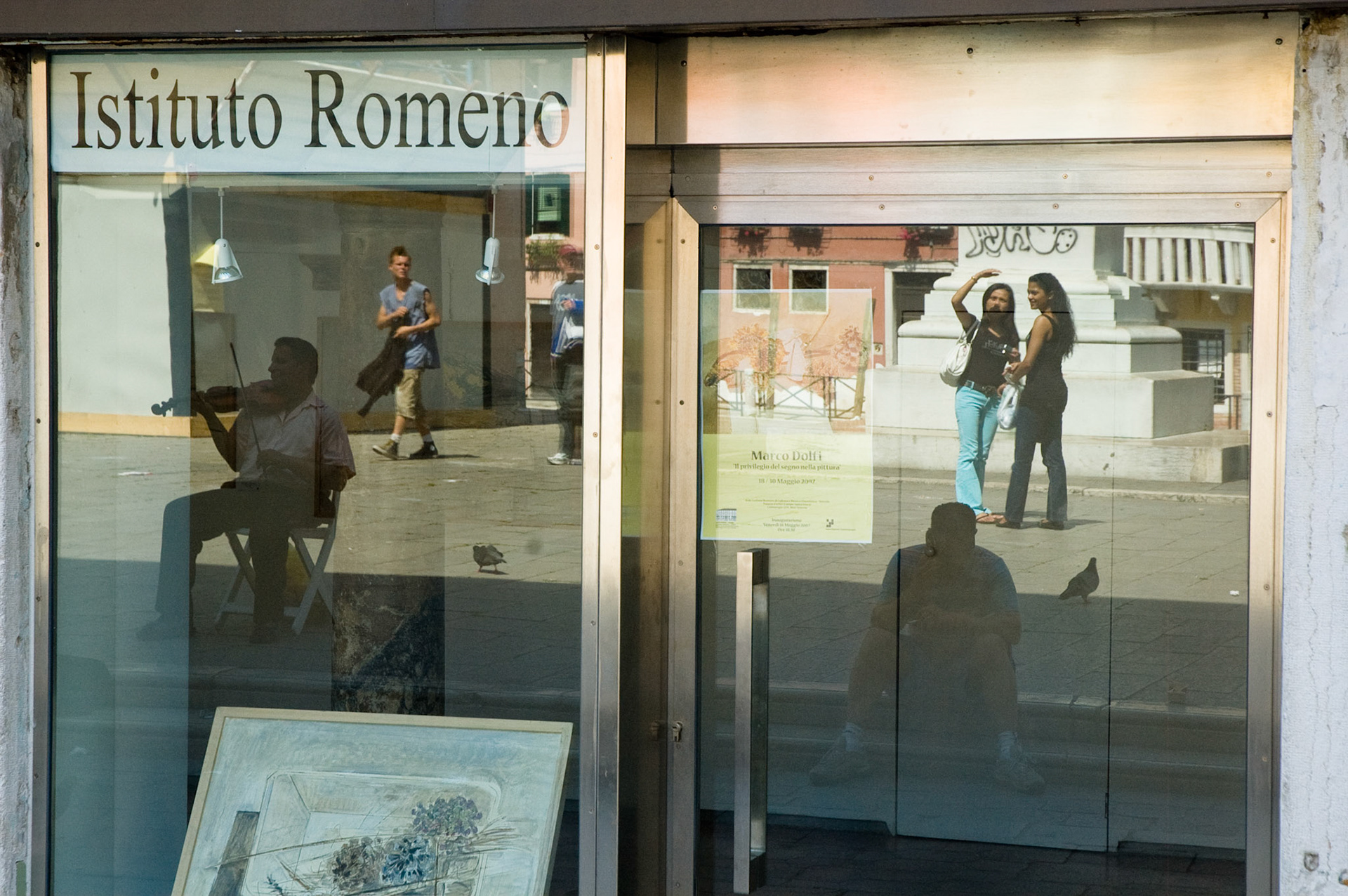 Streetlife reflection, Venice, May 2007