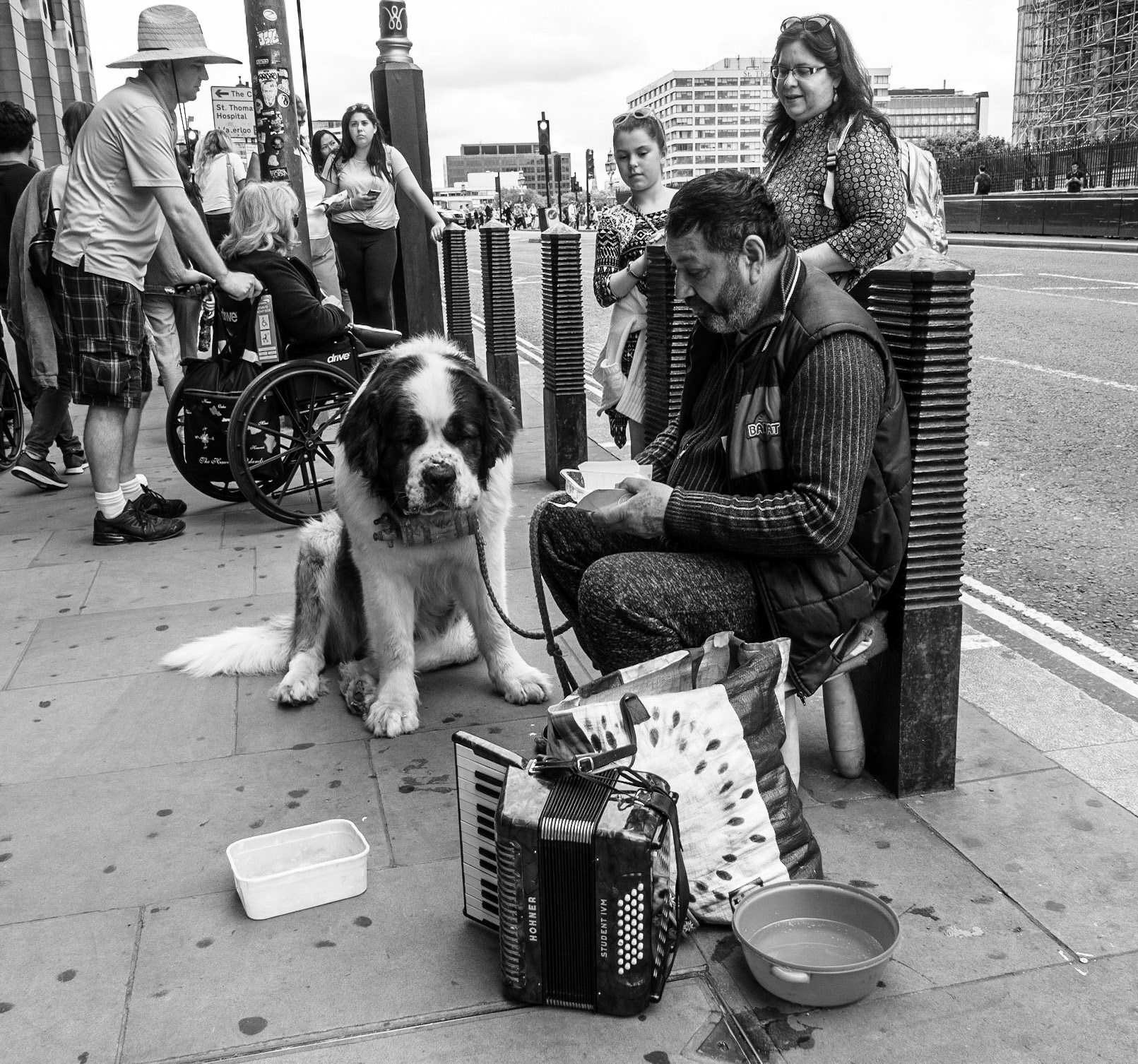 Accordionist and his Dog, London, 2018