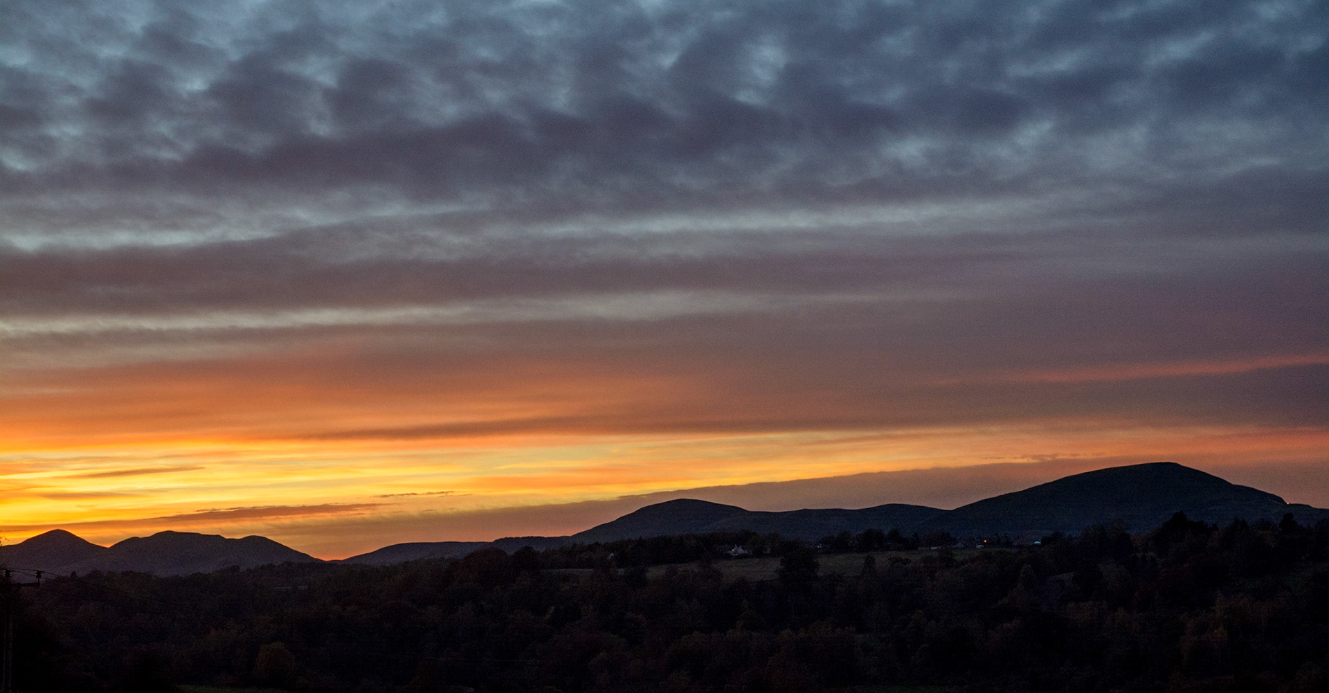 Sunset over the Pentland Hills, 2021