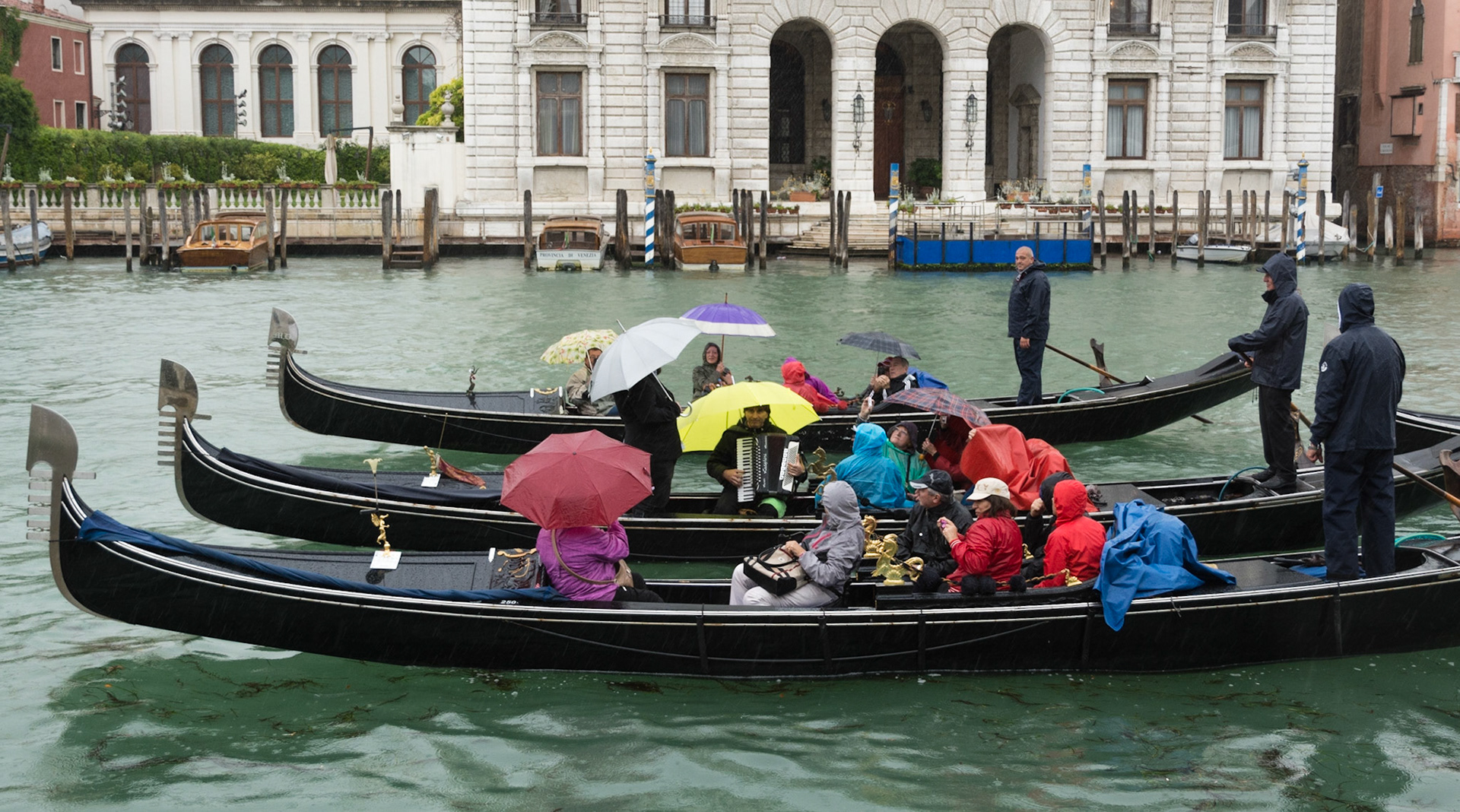 Gondolas in the Rain, Venice, 2016