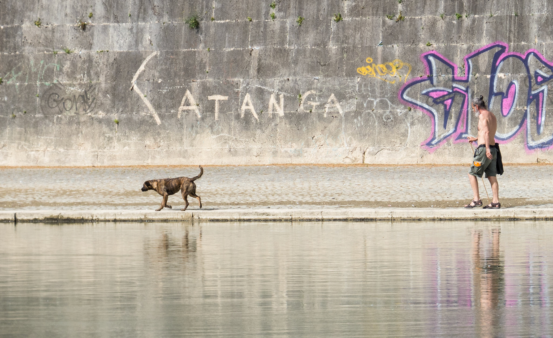 Graffiti, Tiber walkway, Rome, 2013