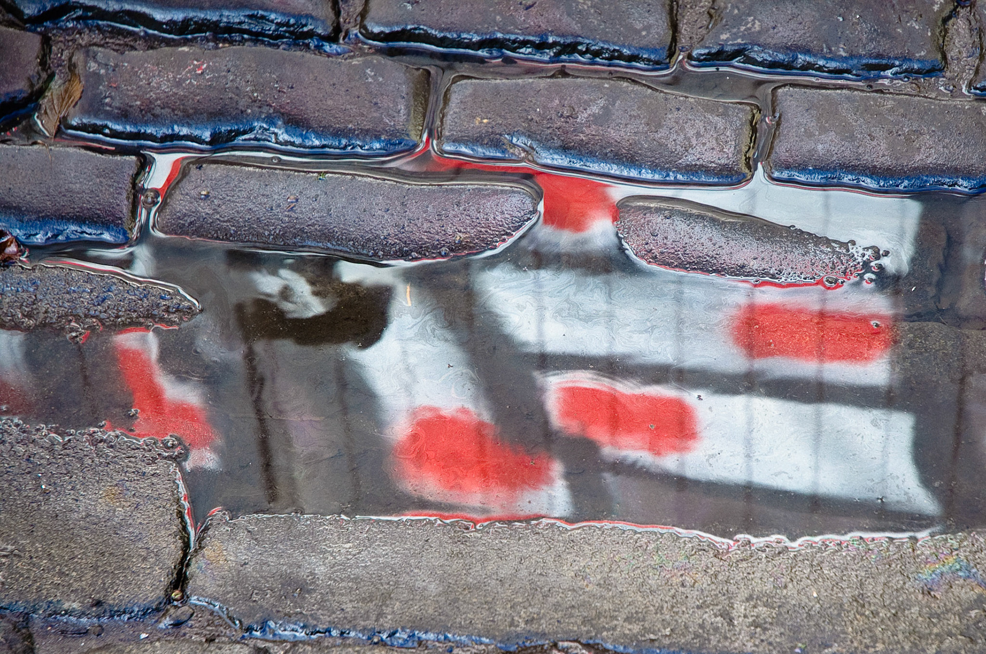 Graffiti reflection, Meadow Lane, Edinburgh, 2009