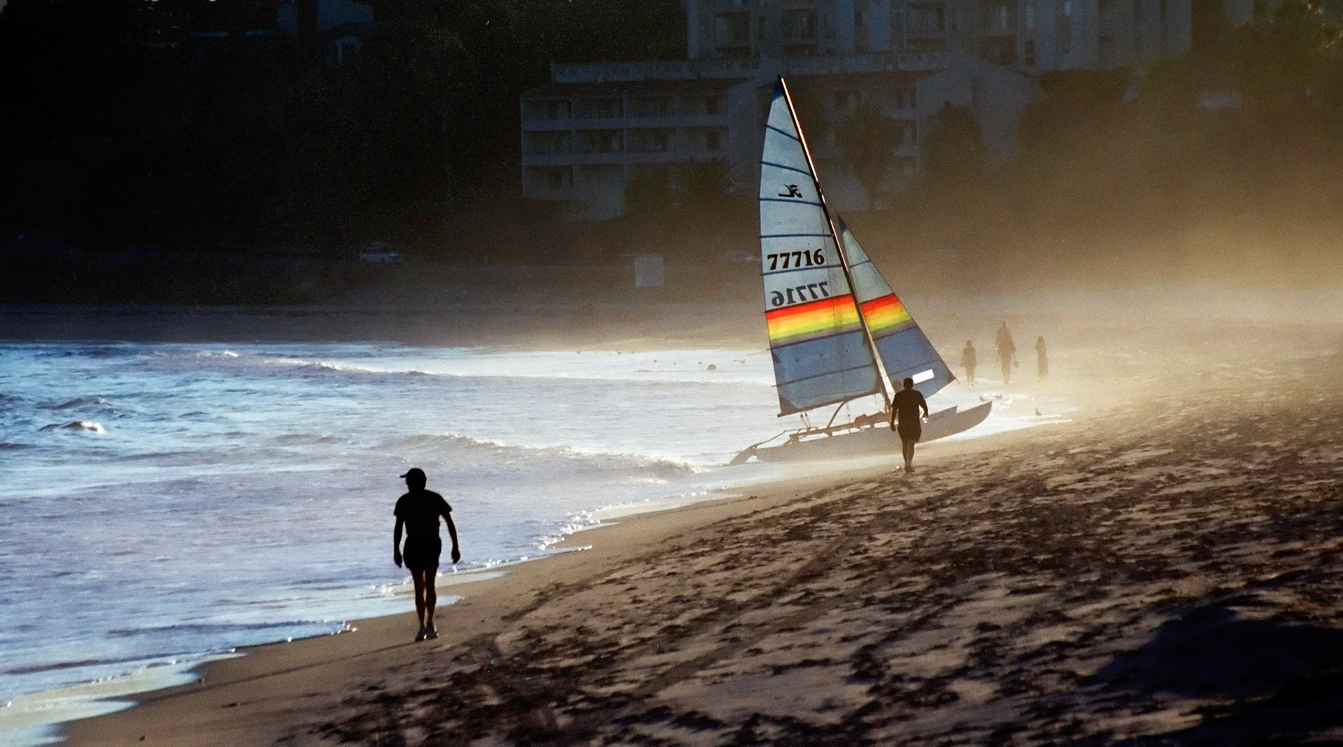 Yacht on the beach, Santa Barbara, California, 2000
