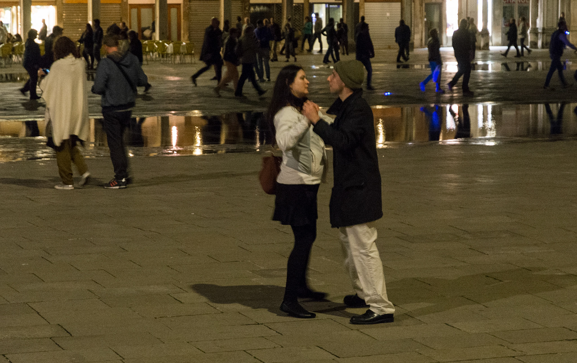 Couple Dancing in St. Mark's Square at Night, Venice, 2016