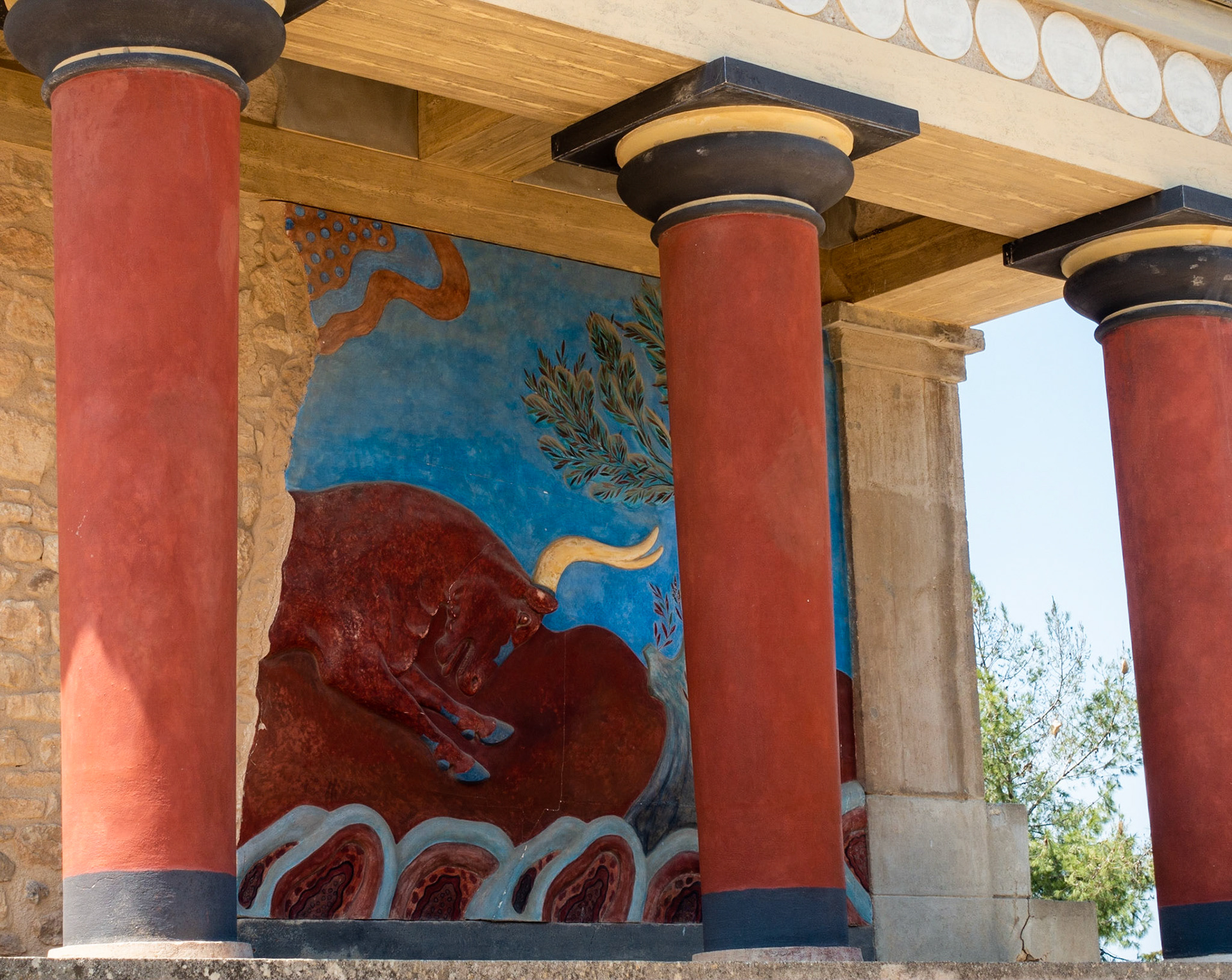 Copy fresco, Knossos, Crete, 2018