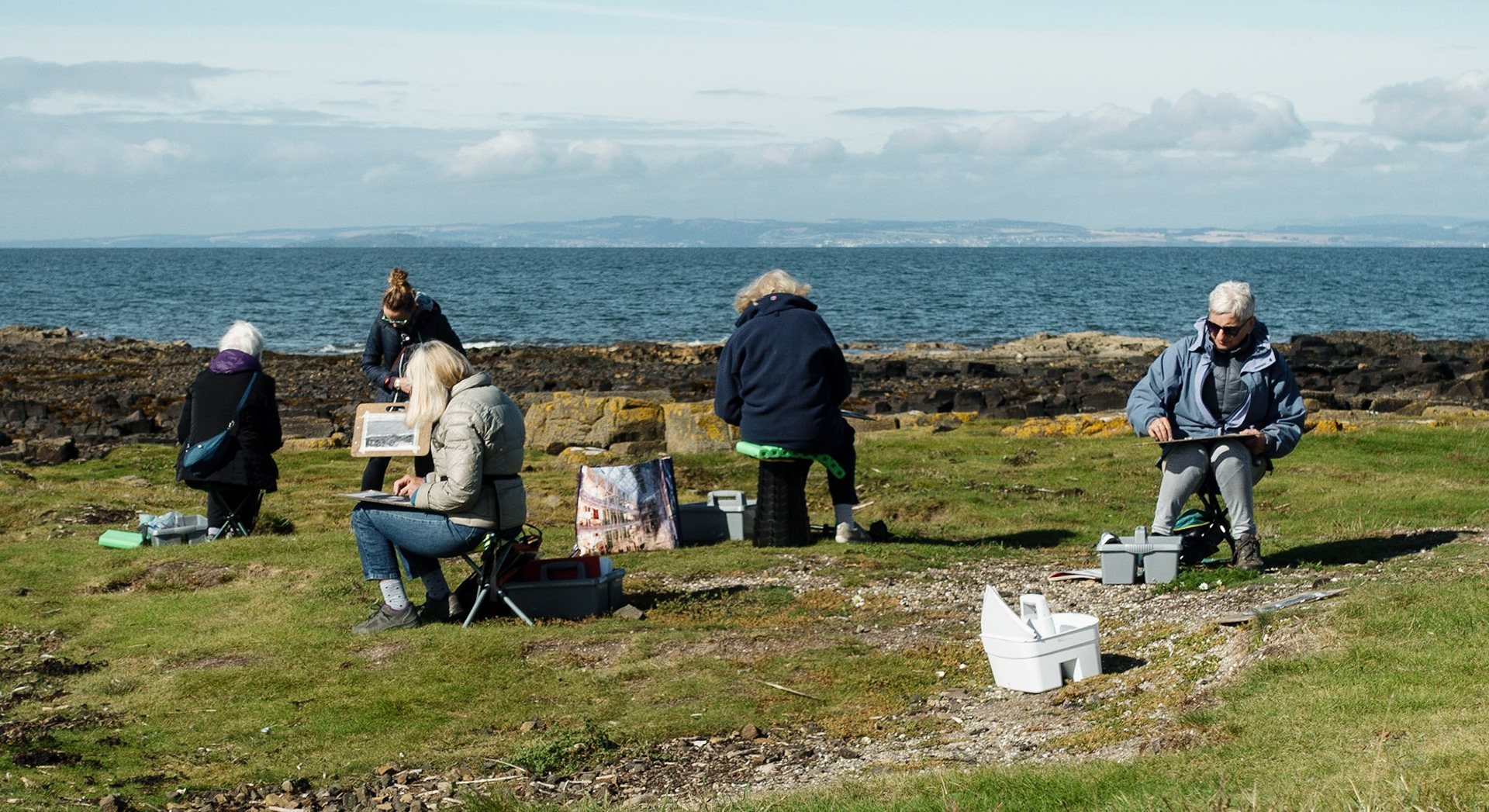 Art class at Longniddry Bents, 2021
