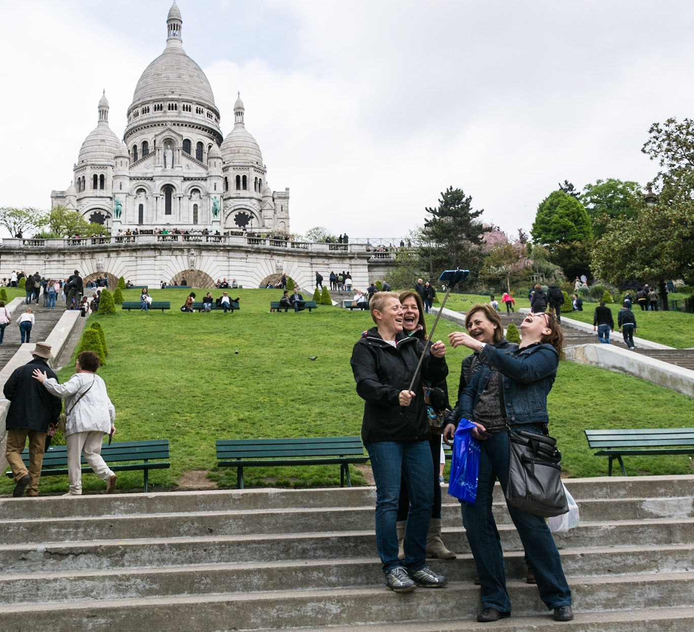 Taking a selfie, Sacré-Cœur, Paris, 2015