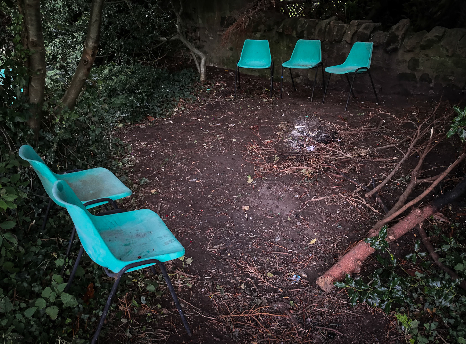 Blue chairs, King George V Park, Bonnyrigg, 2020