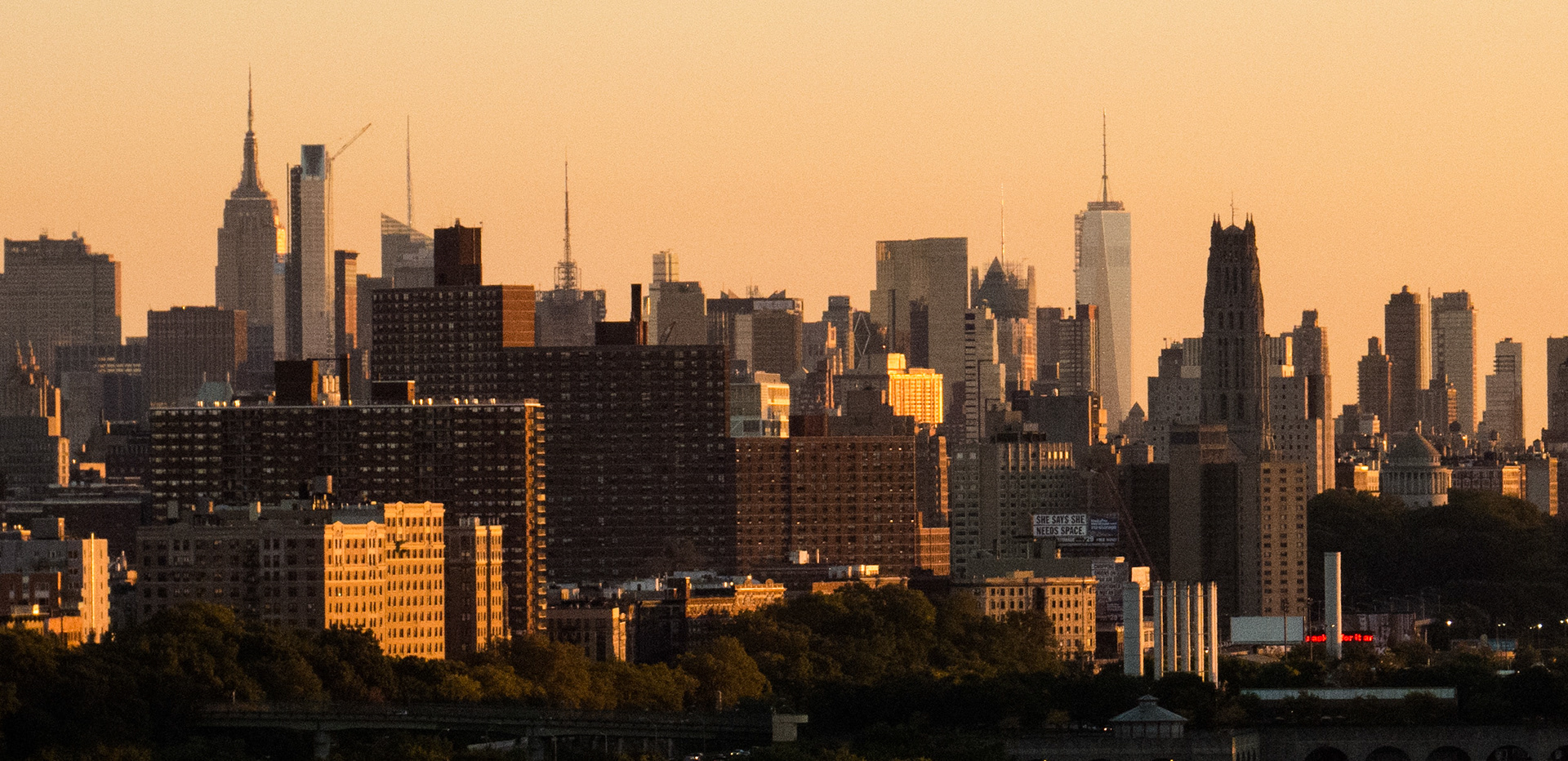 Manhattan skyline at sunset, New York, 2013