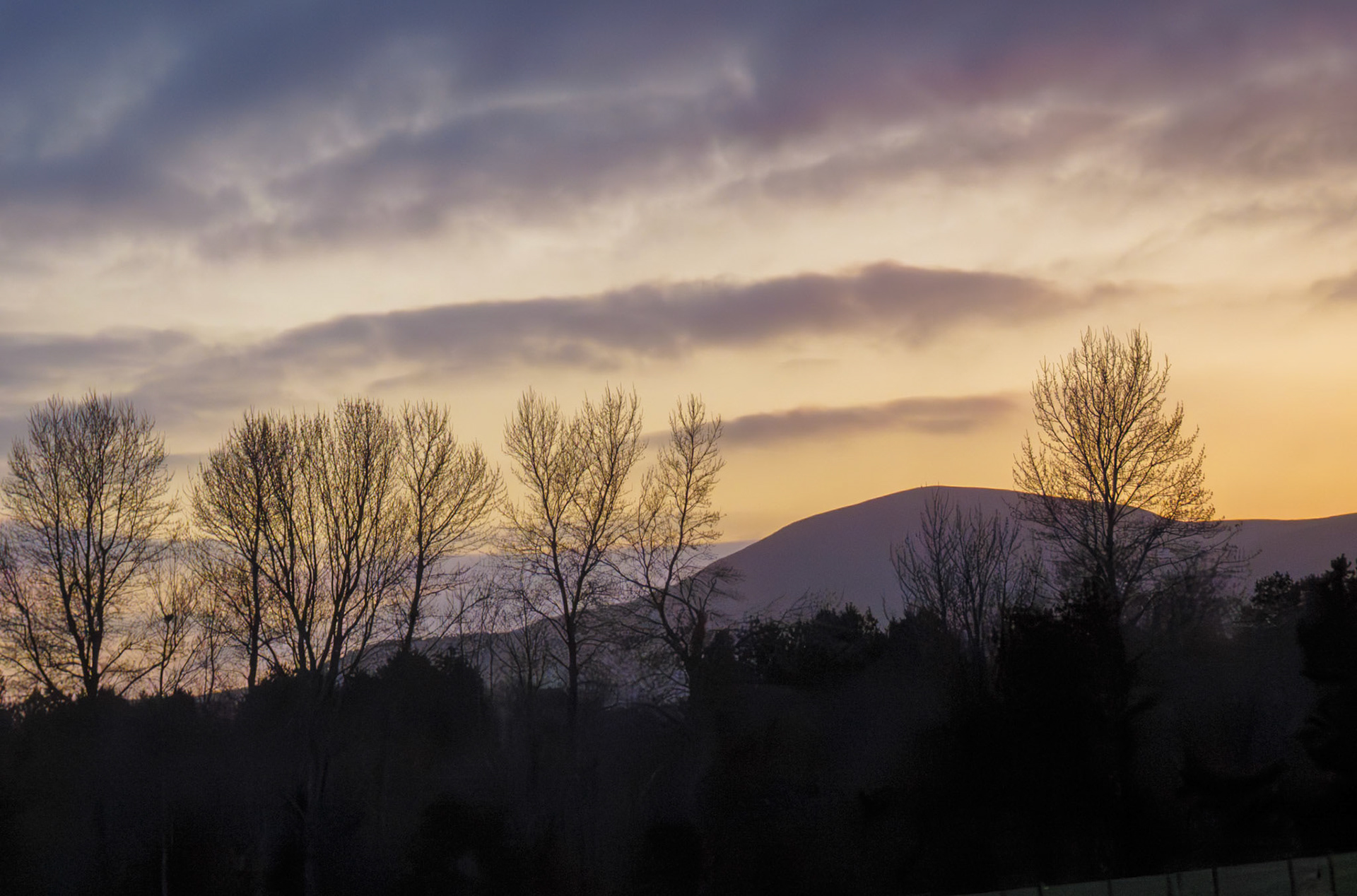 Sunset, Pentland Hills from Roslin, 2025