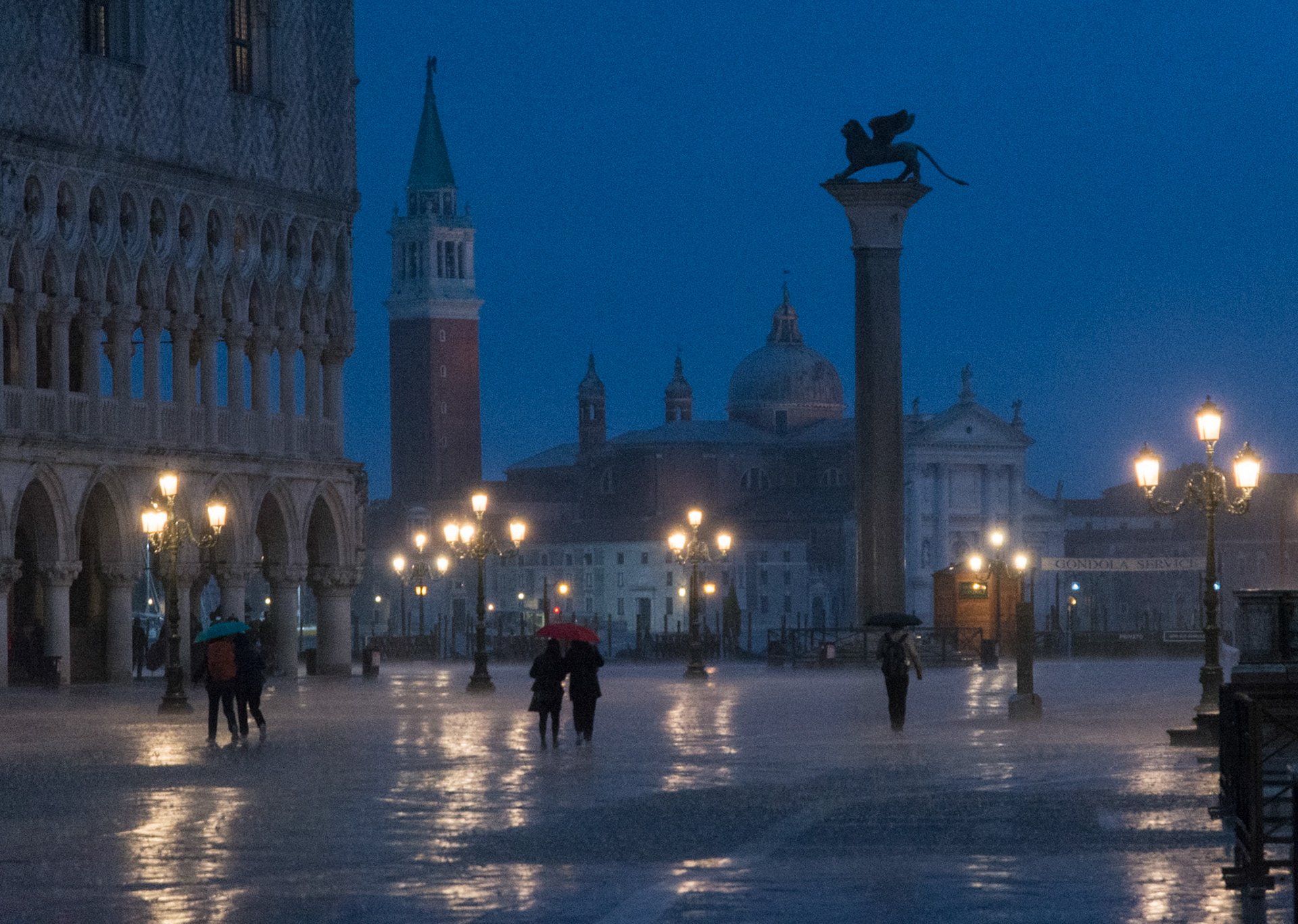 Rainstorm in St. Mark's Square, Venice, 2016