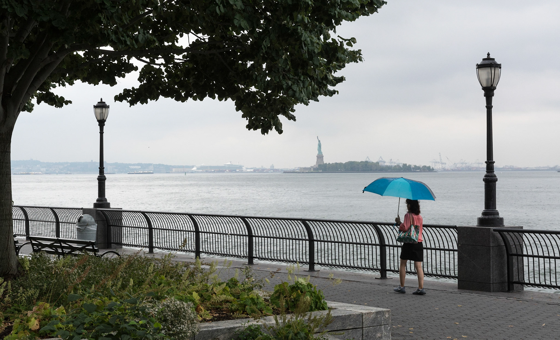 Blue umbrella, New York, 2015