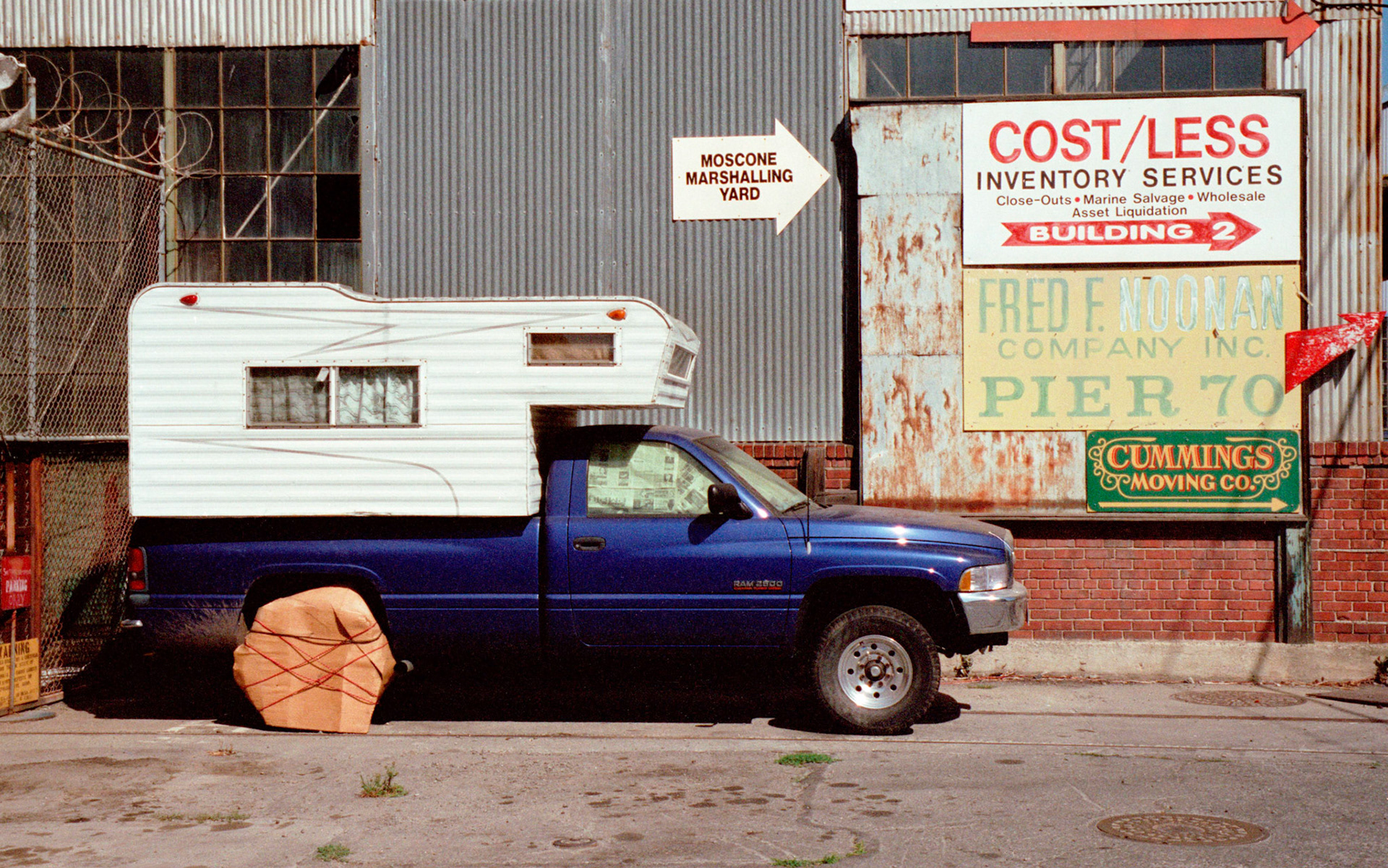 Truck with wrapped wheel, Potrero Point Shipyard, San Francisco, 2001