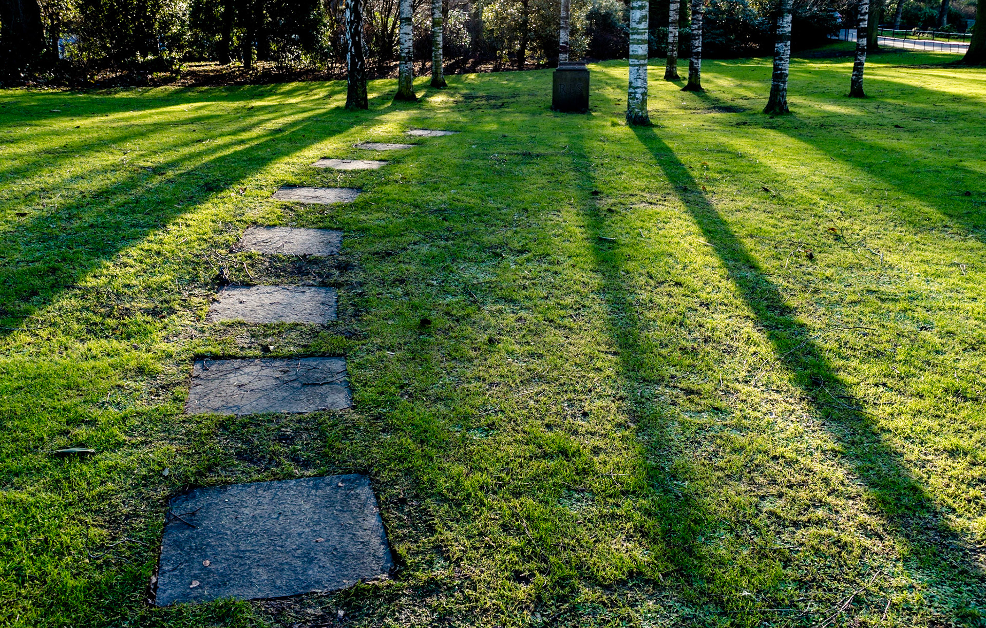 Robert Louis Stevenson Memorial by Ian Hamilton Finlay, Princes Street Gardens, Edinburgh, 2018
