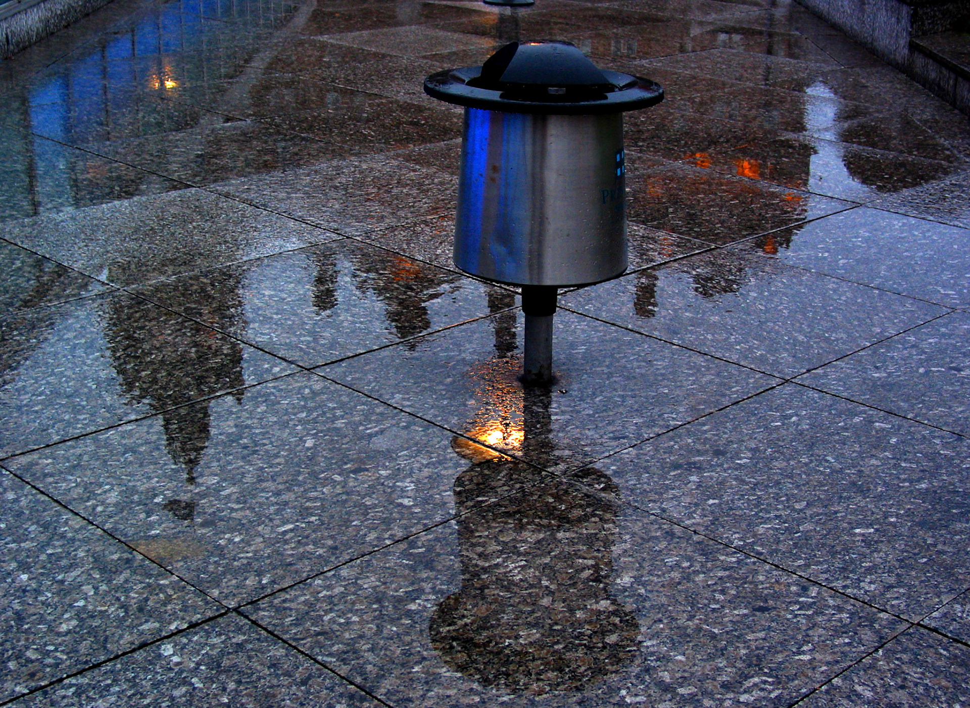 New Balmoral reflection in the rain, Princes Mall, Edinburgh, 2002