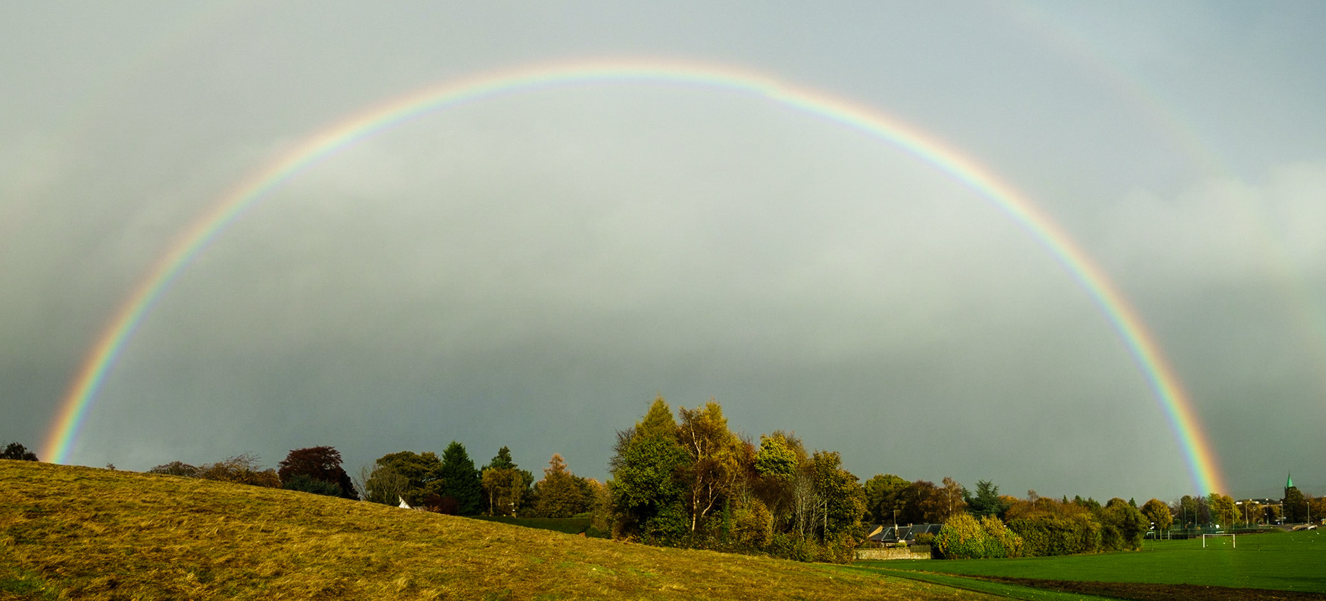 Rainbow over King George V Park, Bonnyrigg, 2021