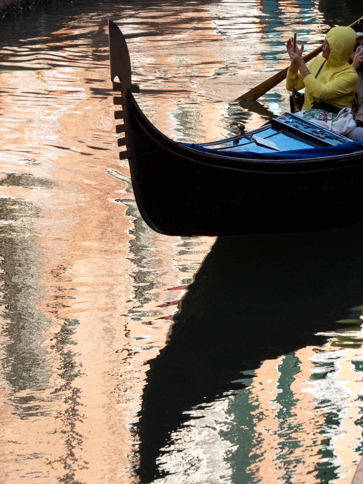Gondola passenger, Venice, 2019