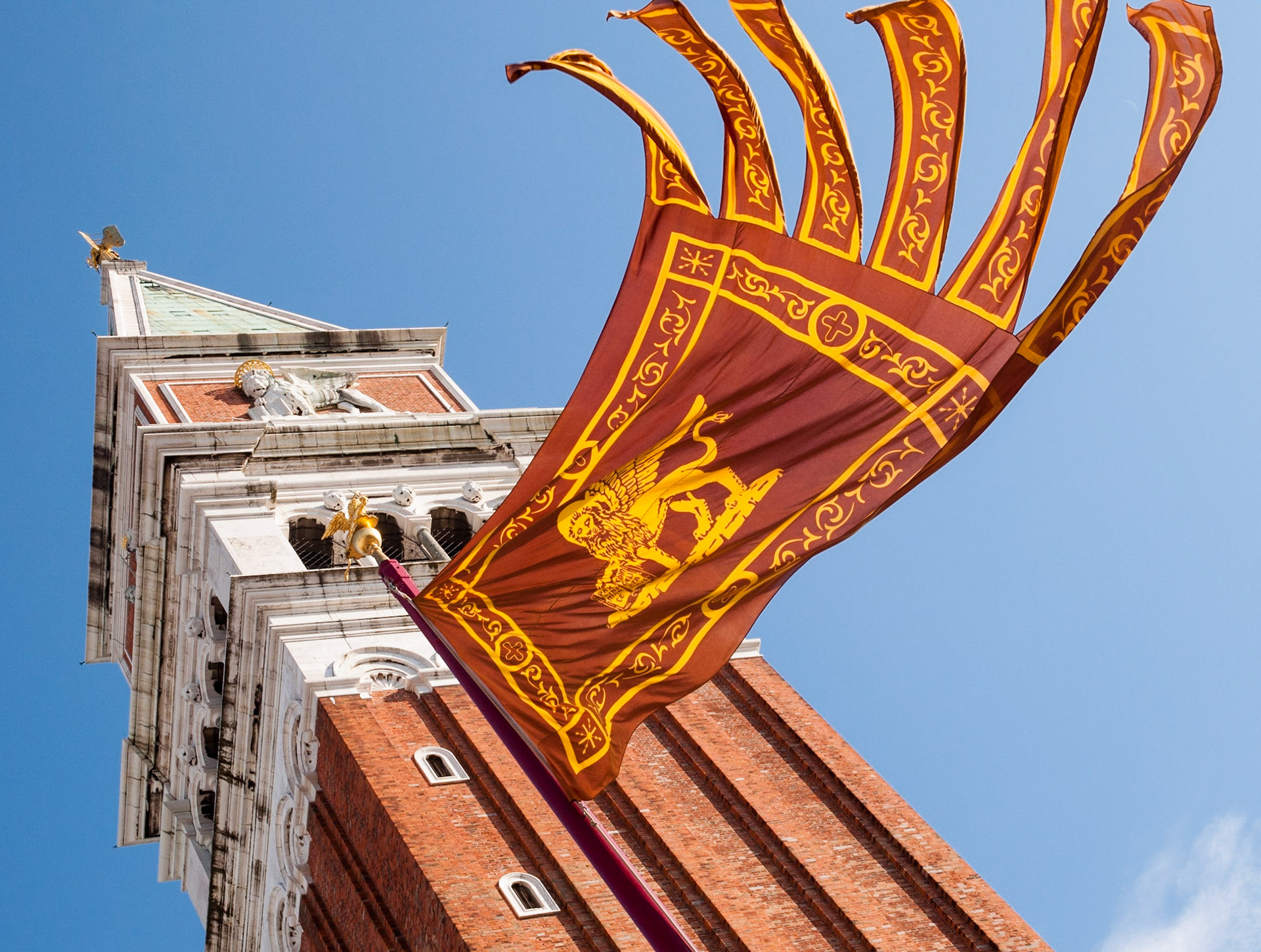 Flag and Belltower, St. Mark's Square, Venice, 2014