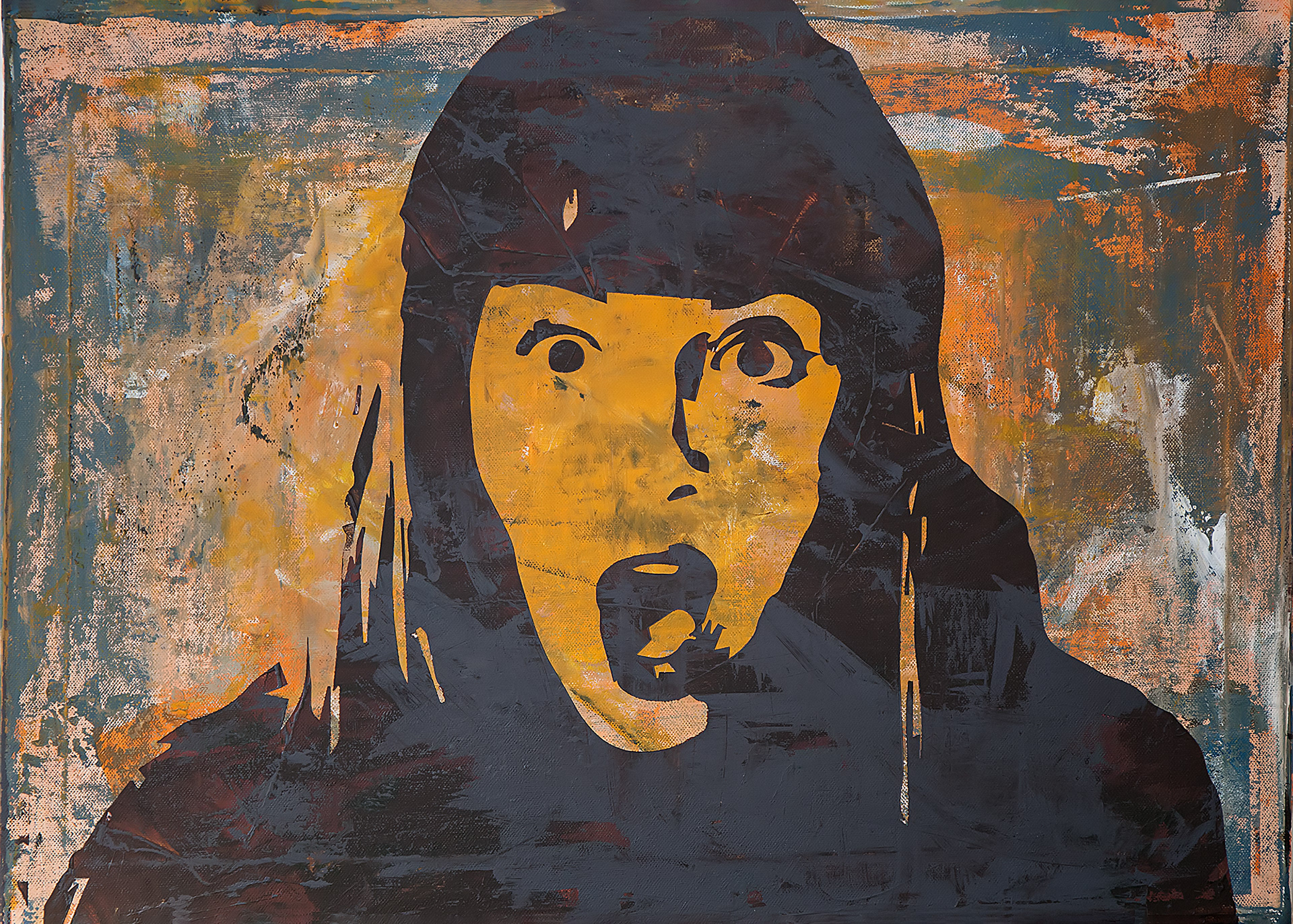 NOISE WITHIN” Series / #acrylicsoncanvas @danandrei @thearthalle 60x40 cm / matrix mistake / 2010 #painting #gallery #collector #anxiety #modernsociety