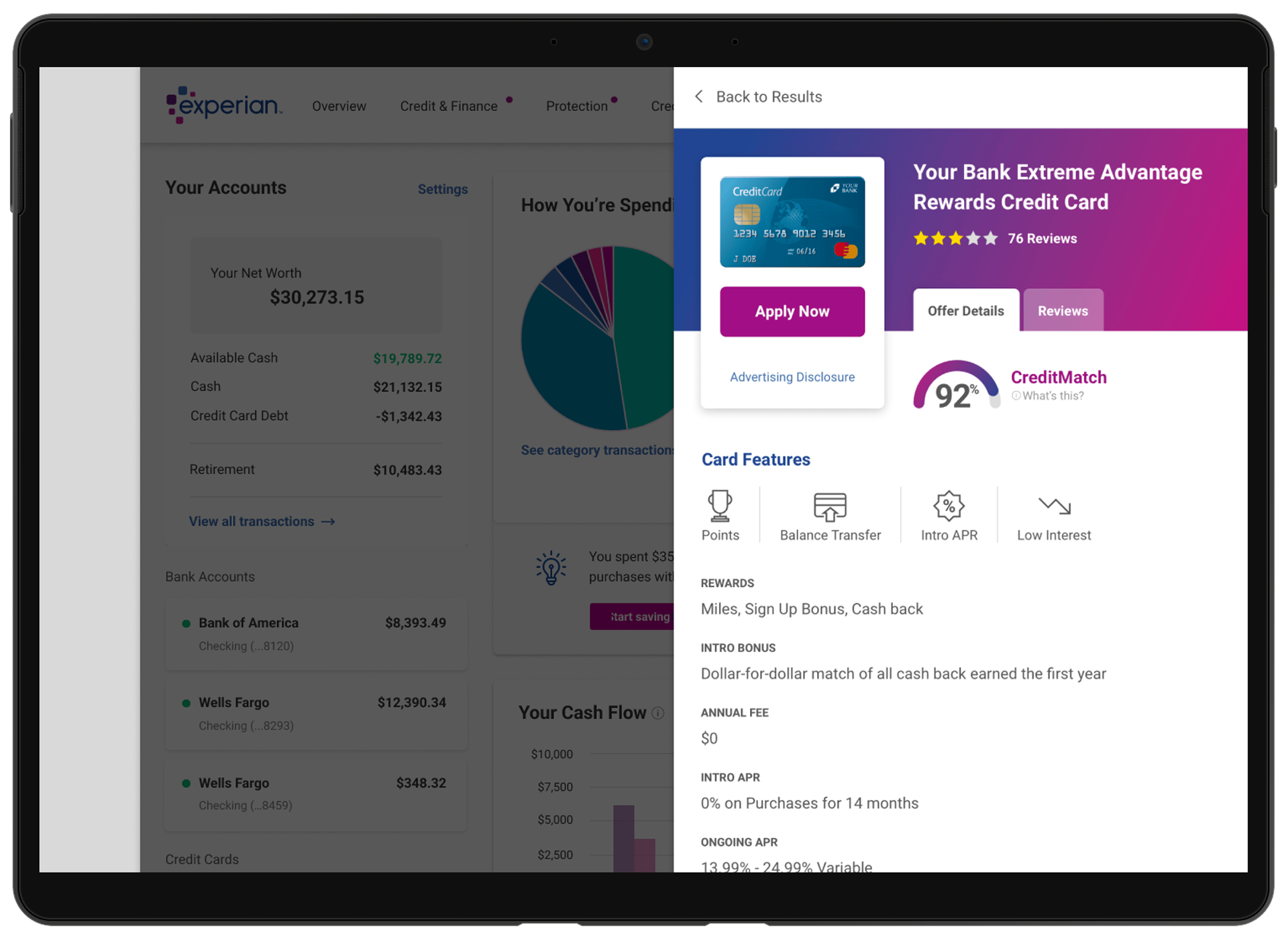 Experian Personal Finances final designs