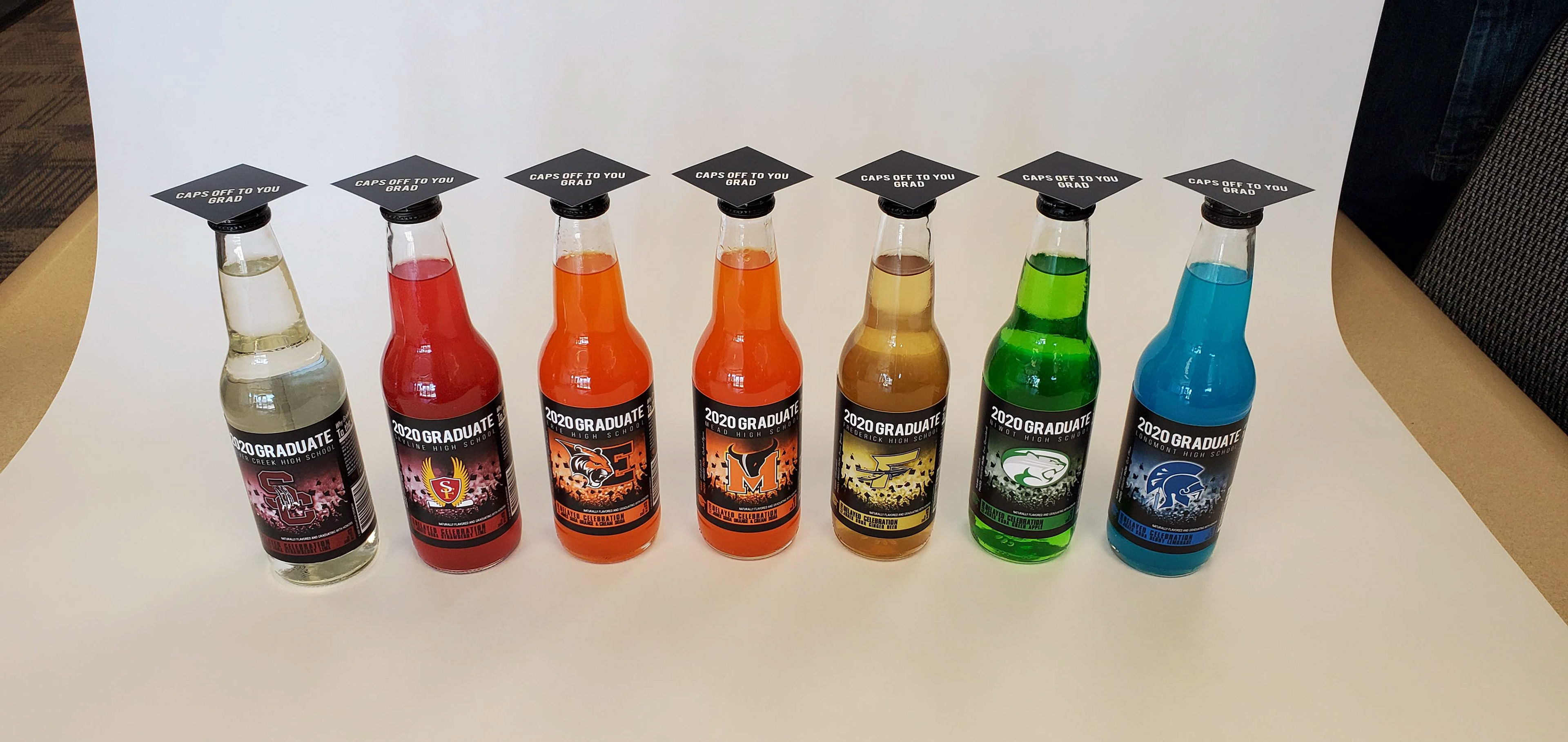Graduation Themed Soda Bottles for Schools Near Longmont