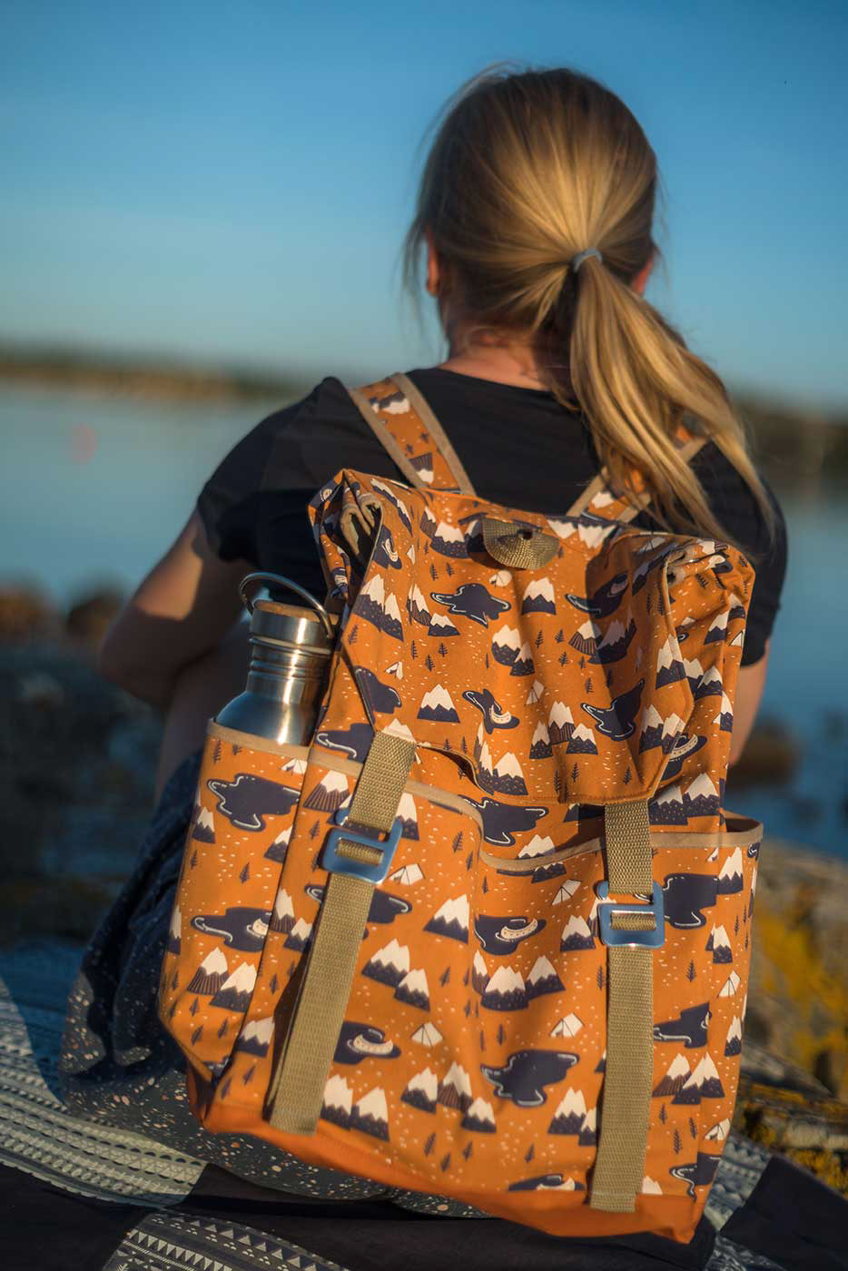 Handbedruckter Picknick-Rucksack