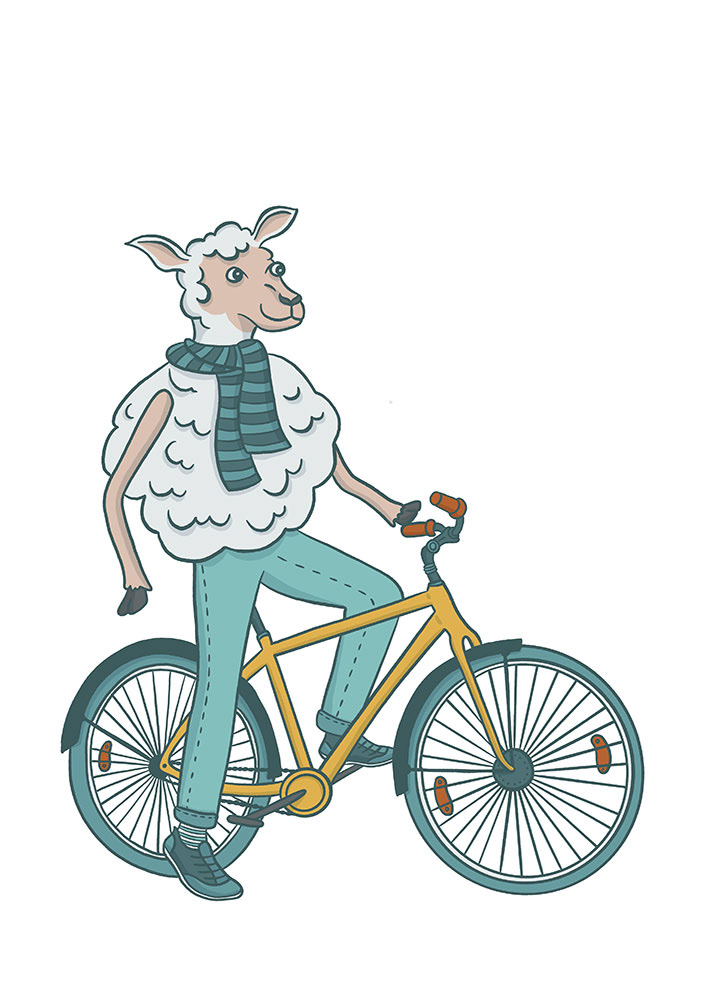 Schaf/RadfahrerIn