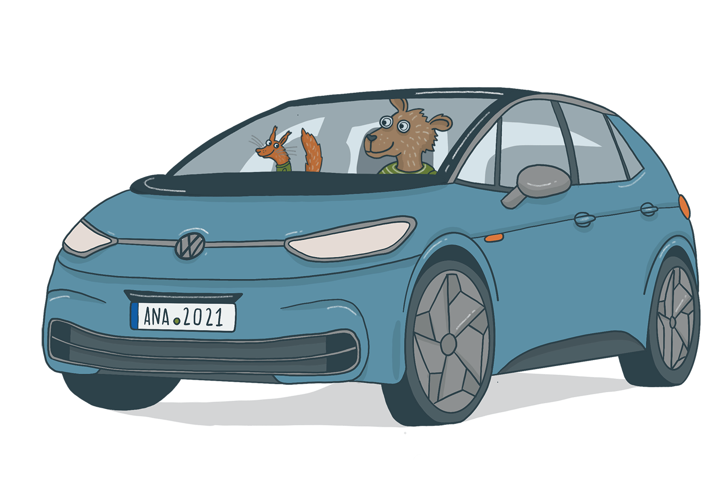 Bär am Steuer