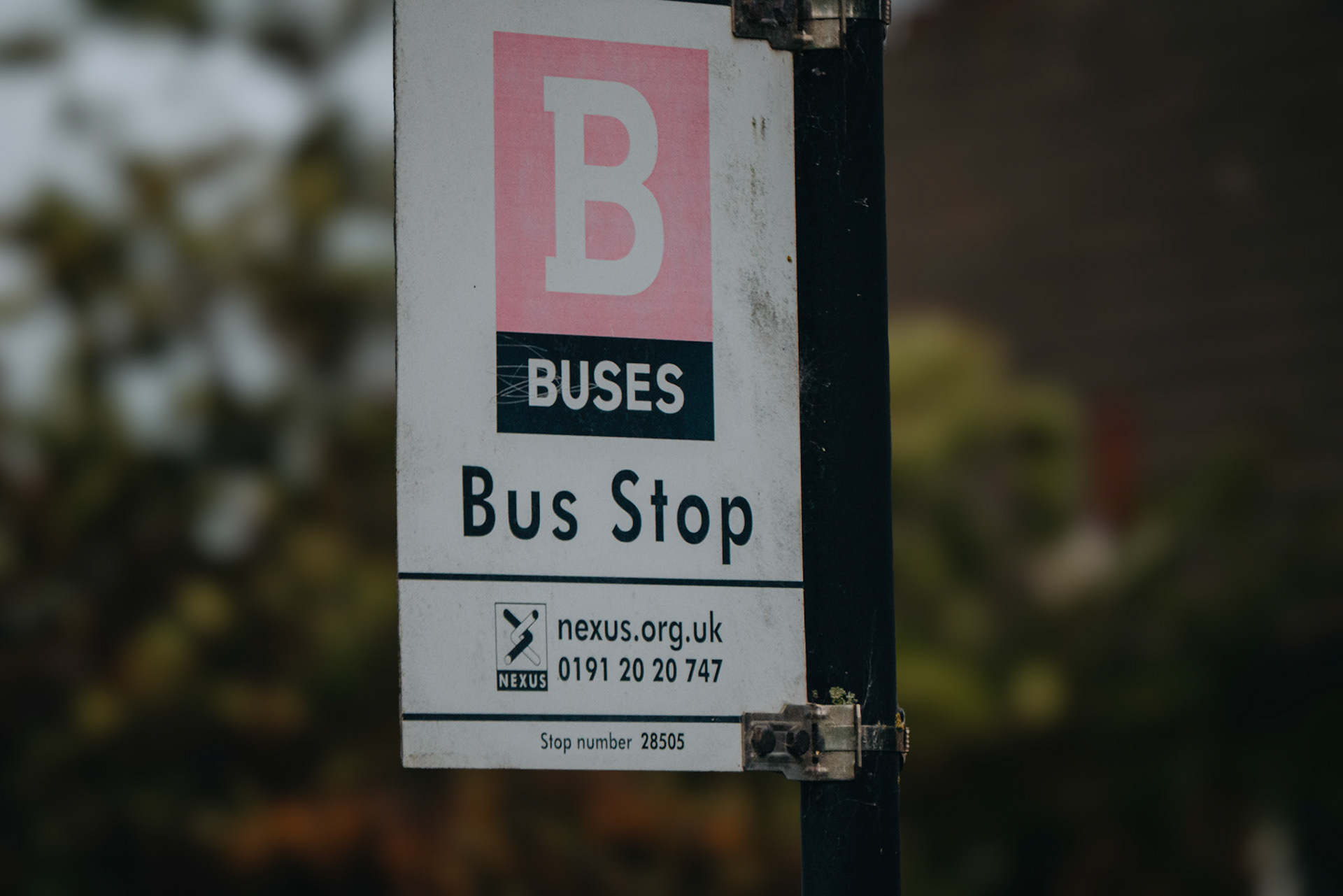 a bus stop sign 