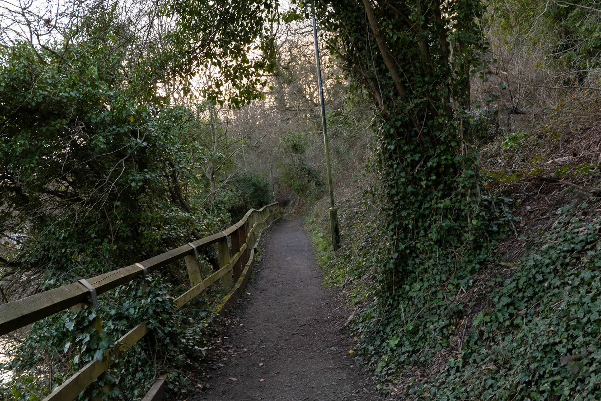 a path next to the river wear