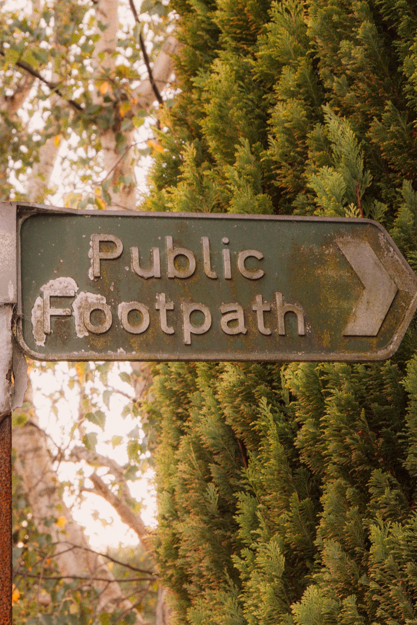 a sign next to cox green bridge 