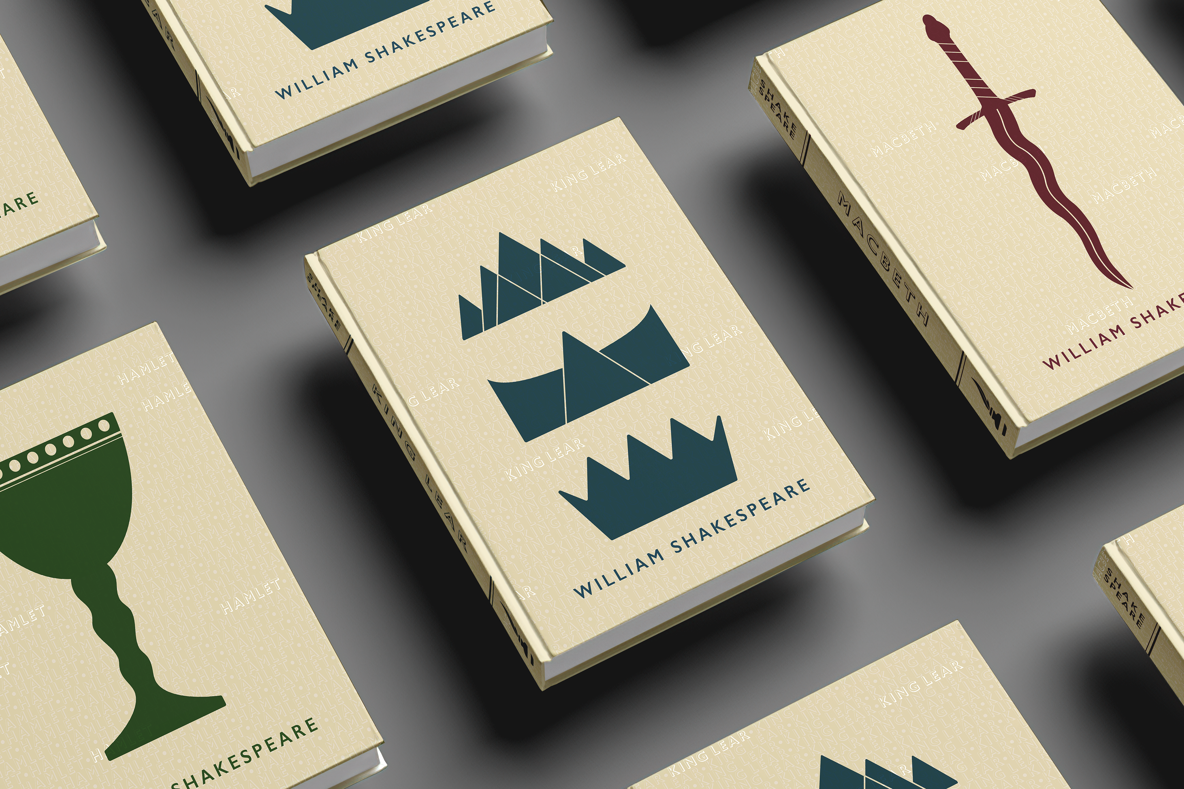 repeating flat lay showing three different covers