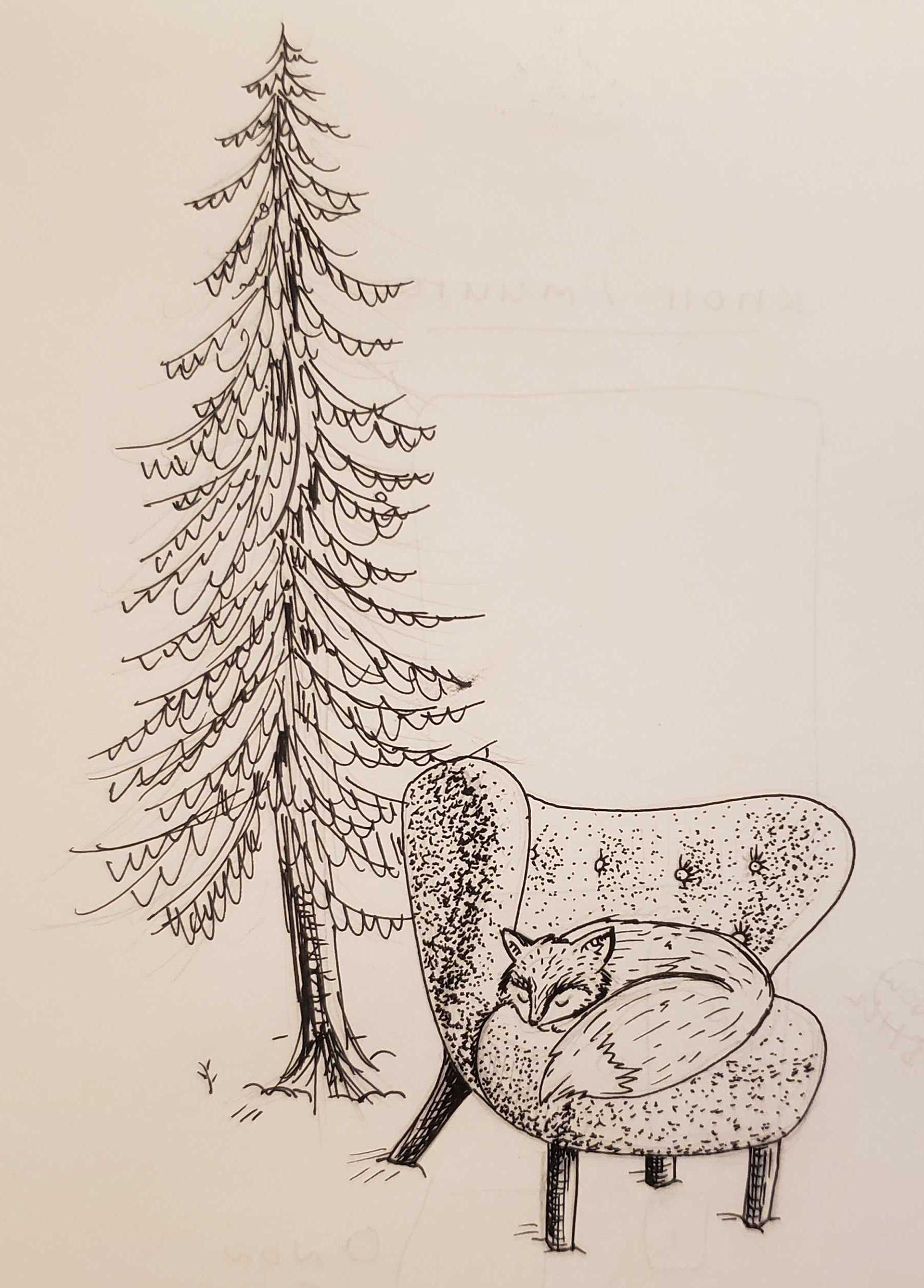 Original pencil + ink drawing