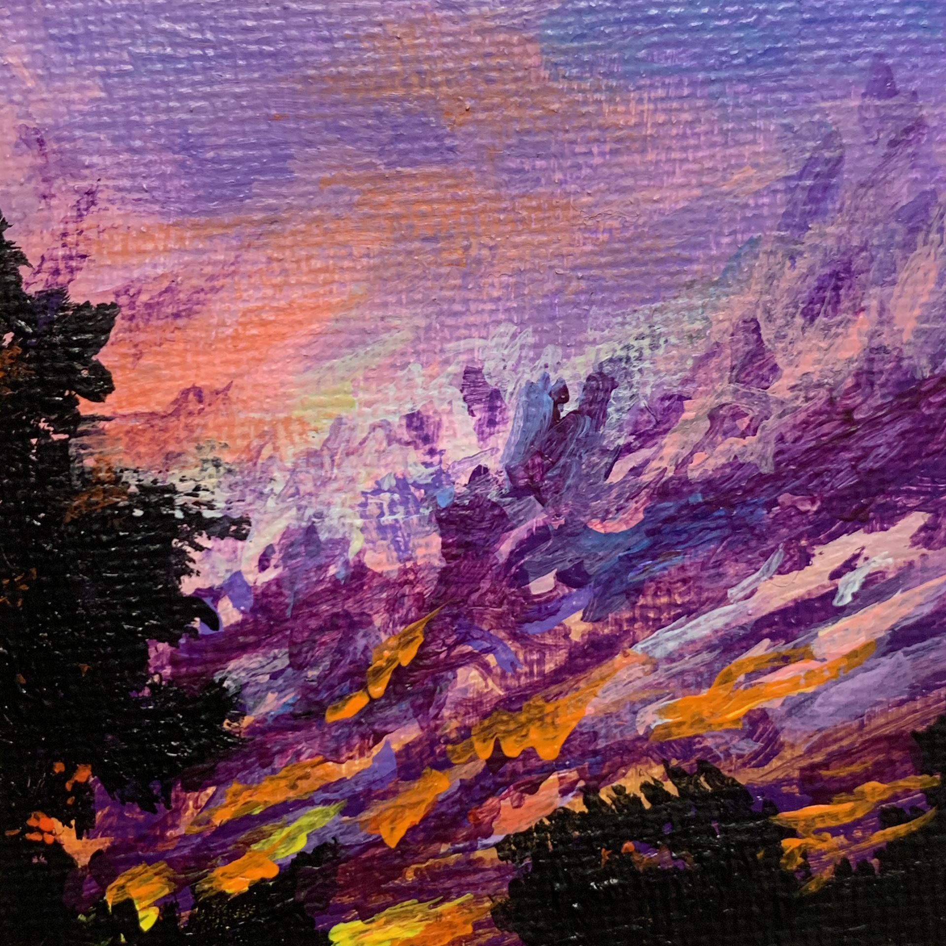 Sunset (2) - 4" x 4"