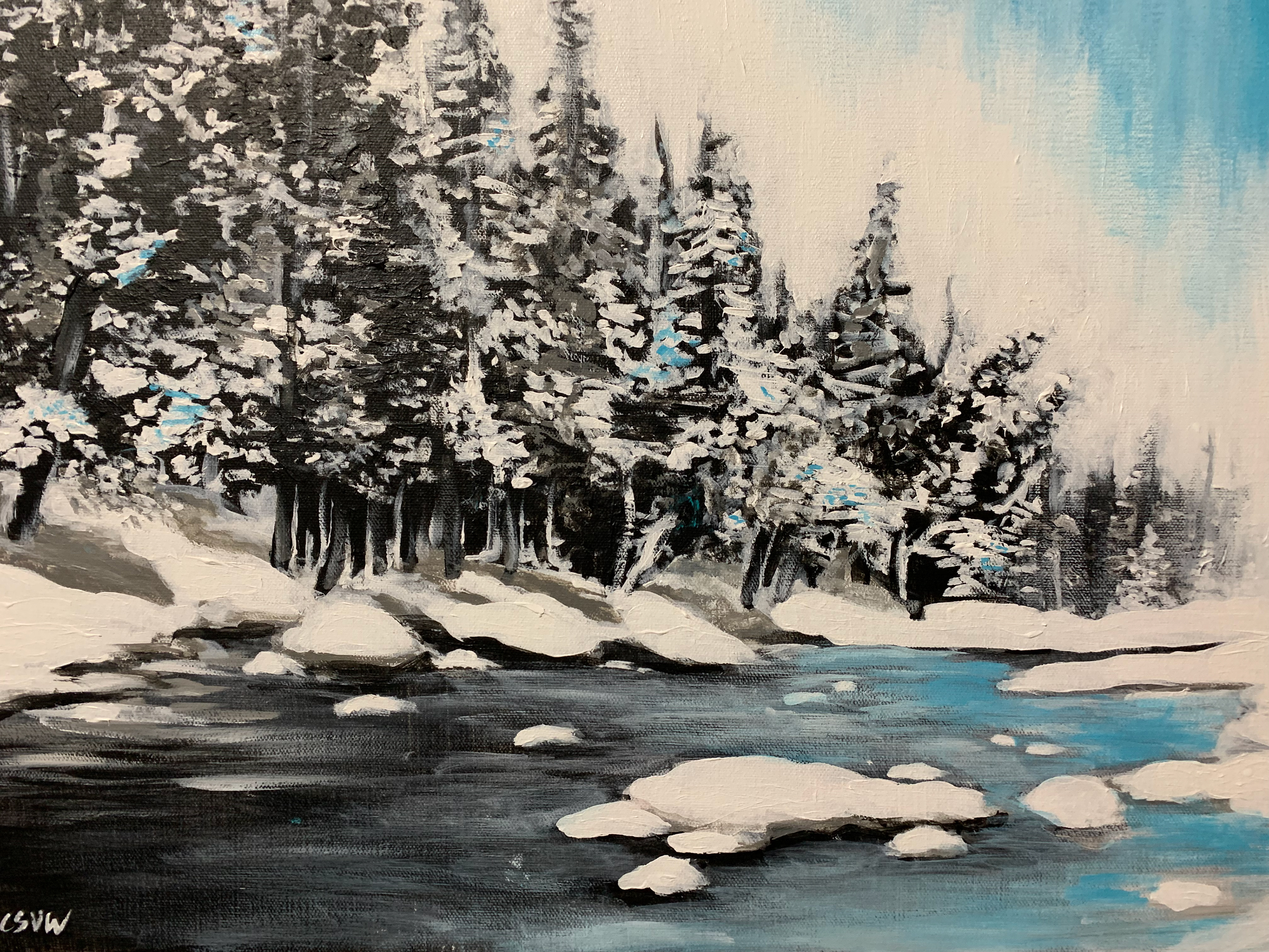 Winter's Blue - 12" x 24"
